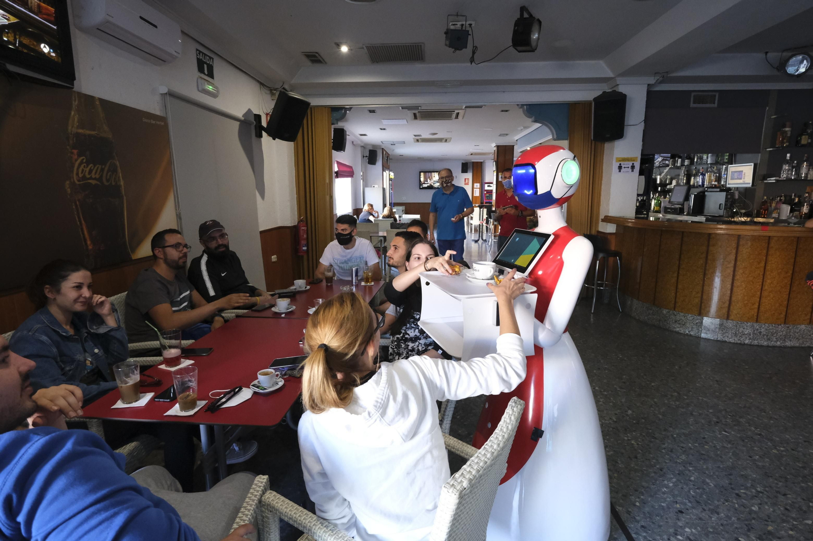 Fotogalería de Herbelita, la robot camarera de El Alquián.