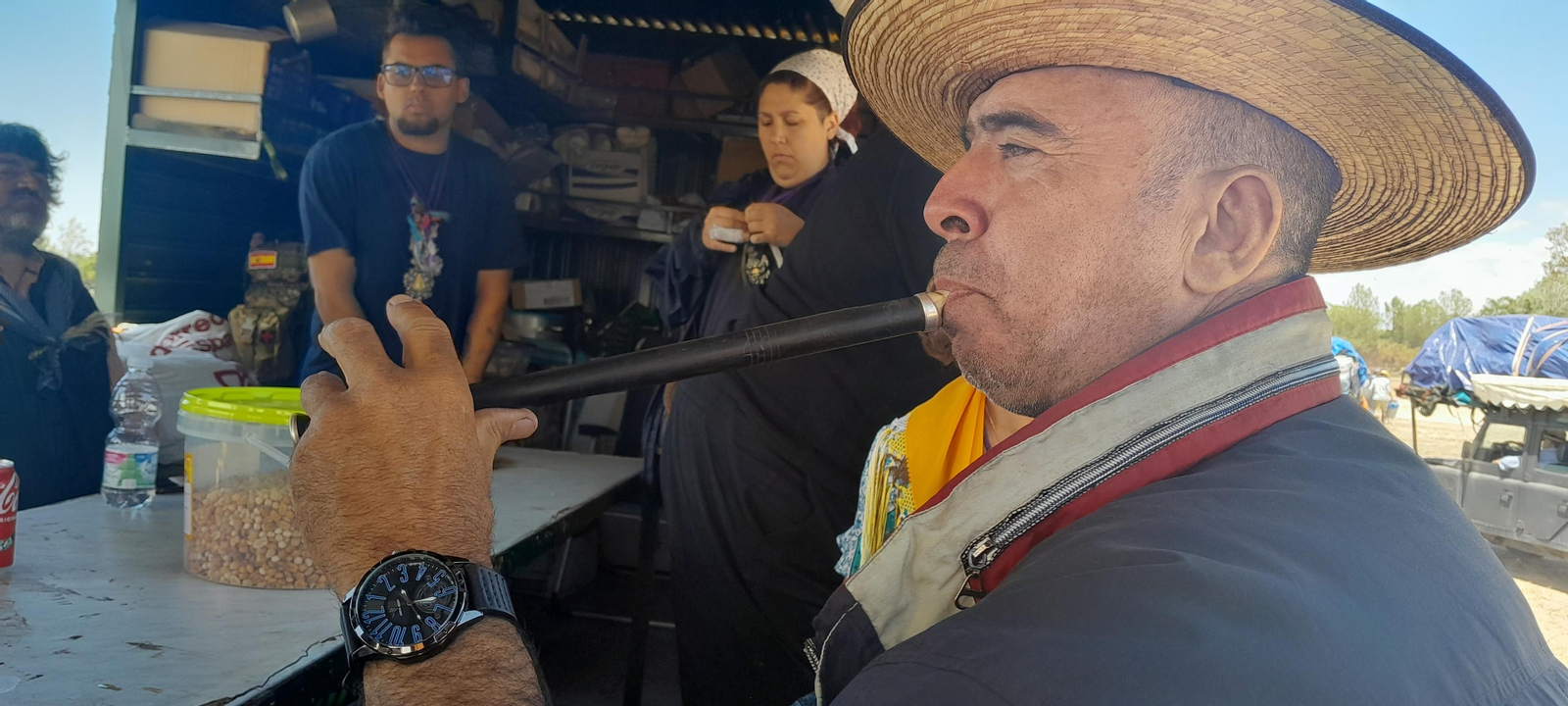 Imágenes de la Hermandad del Rocío de Jerez el viernes camino de la Aldea