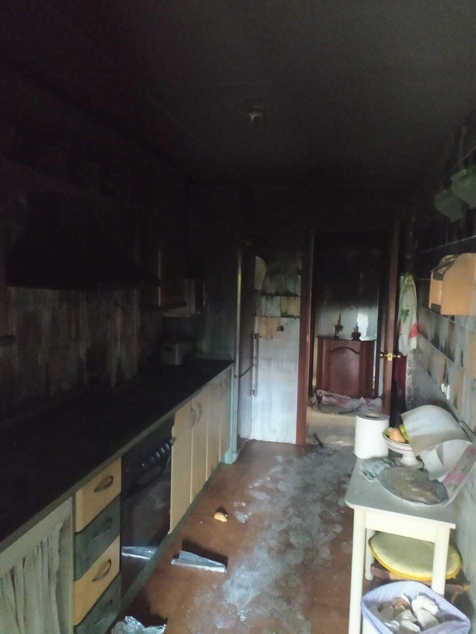 Estado en el que ha quedado la cocina.