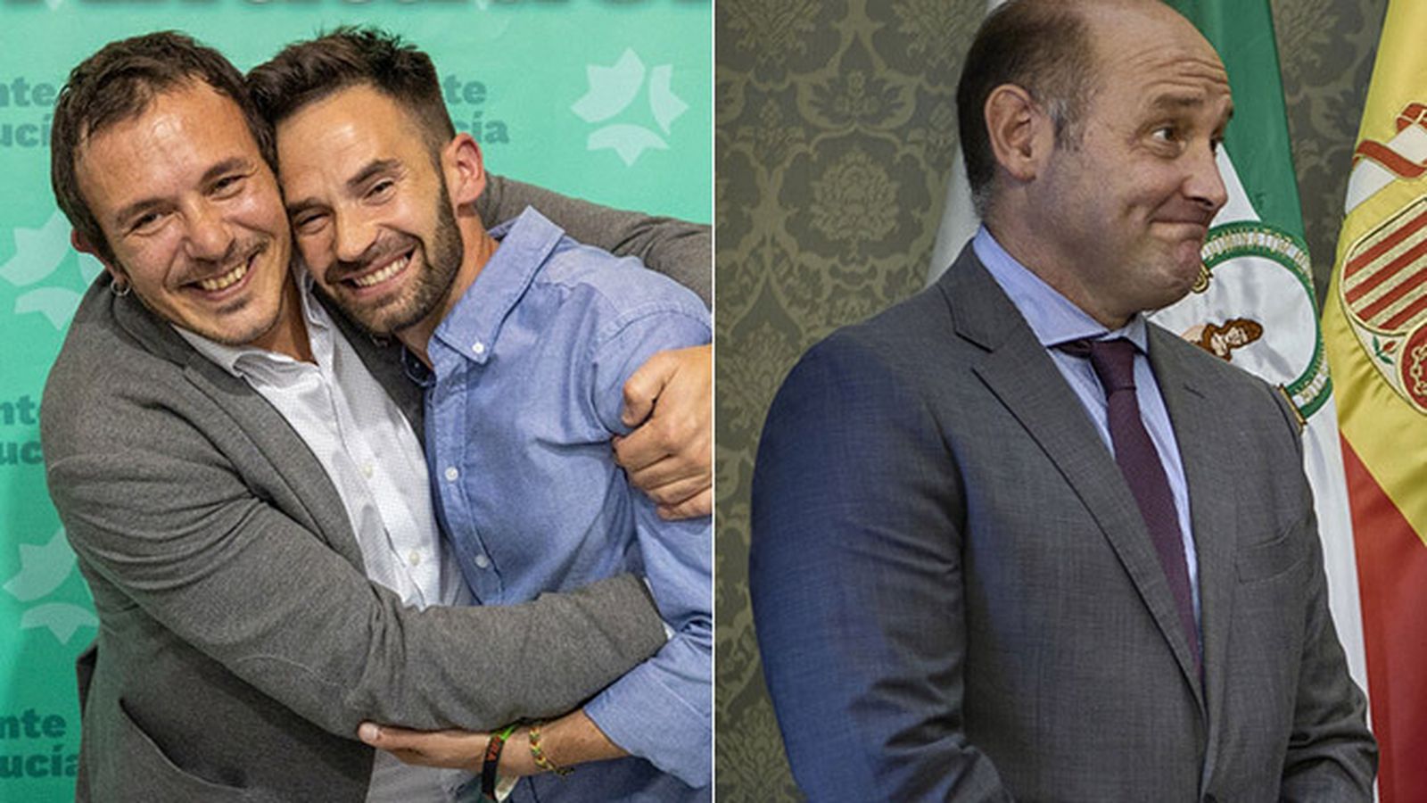 David de la Cruz, el día de su presentación con candidato. A la derecha, Juancho Ortiz.