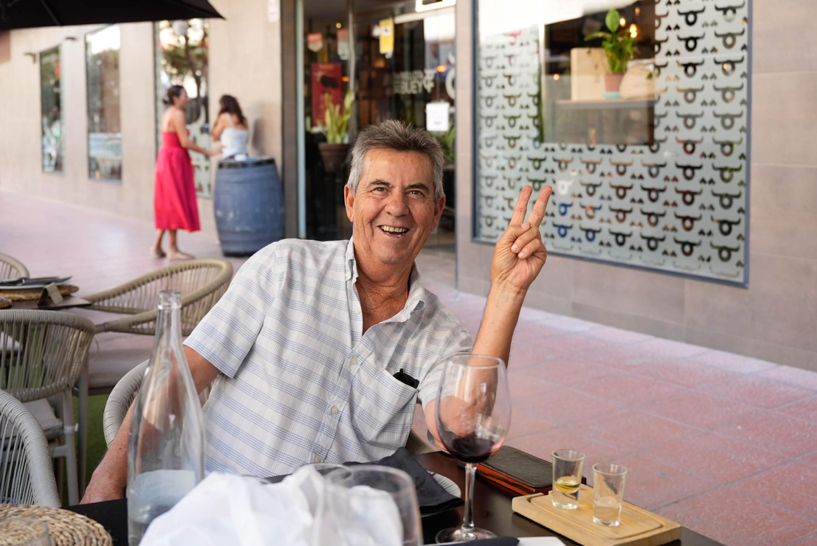 Disfrutando de la feria del mediodía en la jornada del jueves
