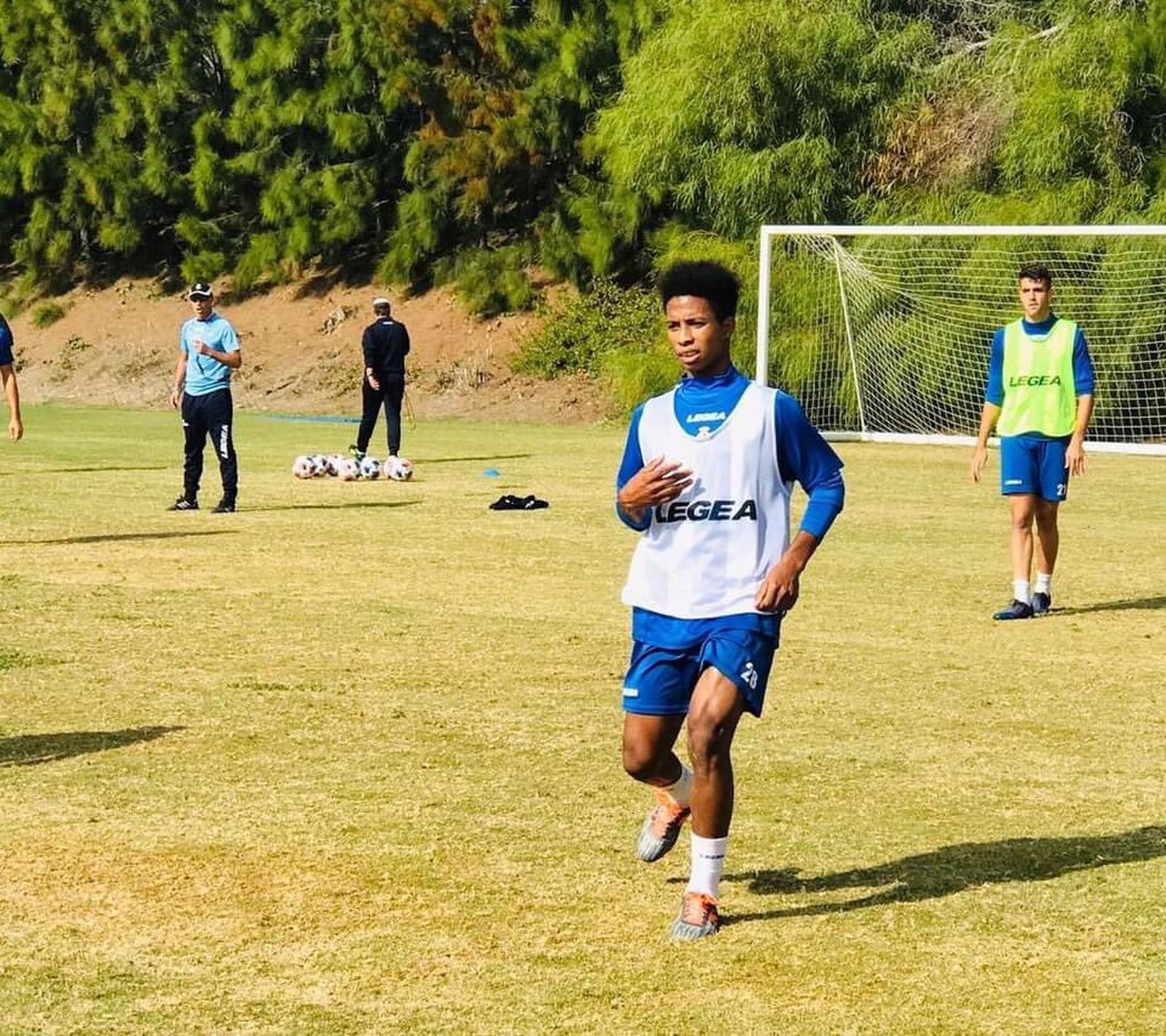 Ibrahima Sory, este martes durante su entrenamiento con la Balona