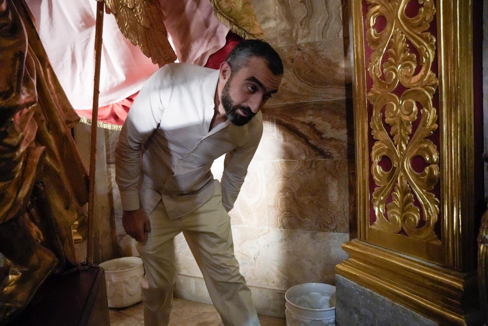 Las imágenes de la ofrenda floral de la UD Almería a la patrona de Almería, la Virgen del Mar