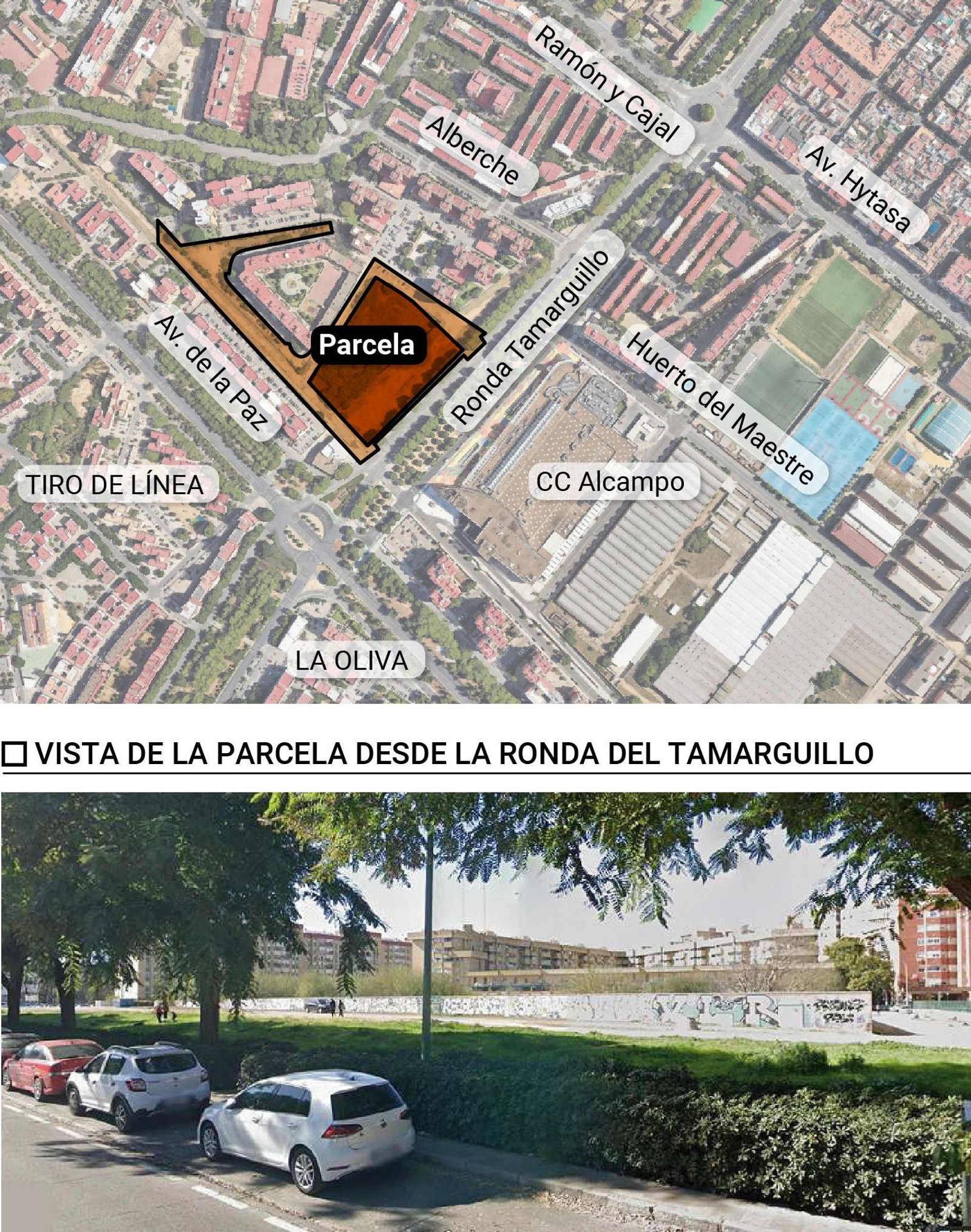 Localización de la parcela del Tamarguillo