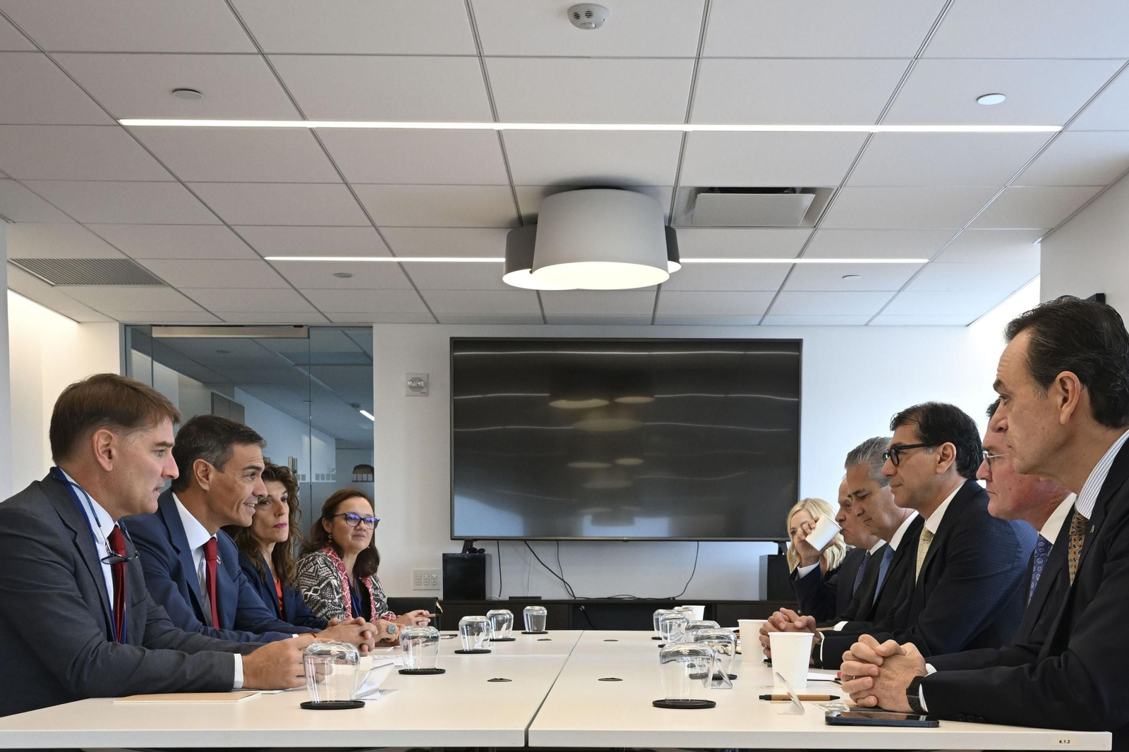 Pedro Sánchez, reunido con inversores en Nueva York