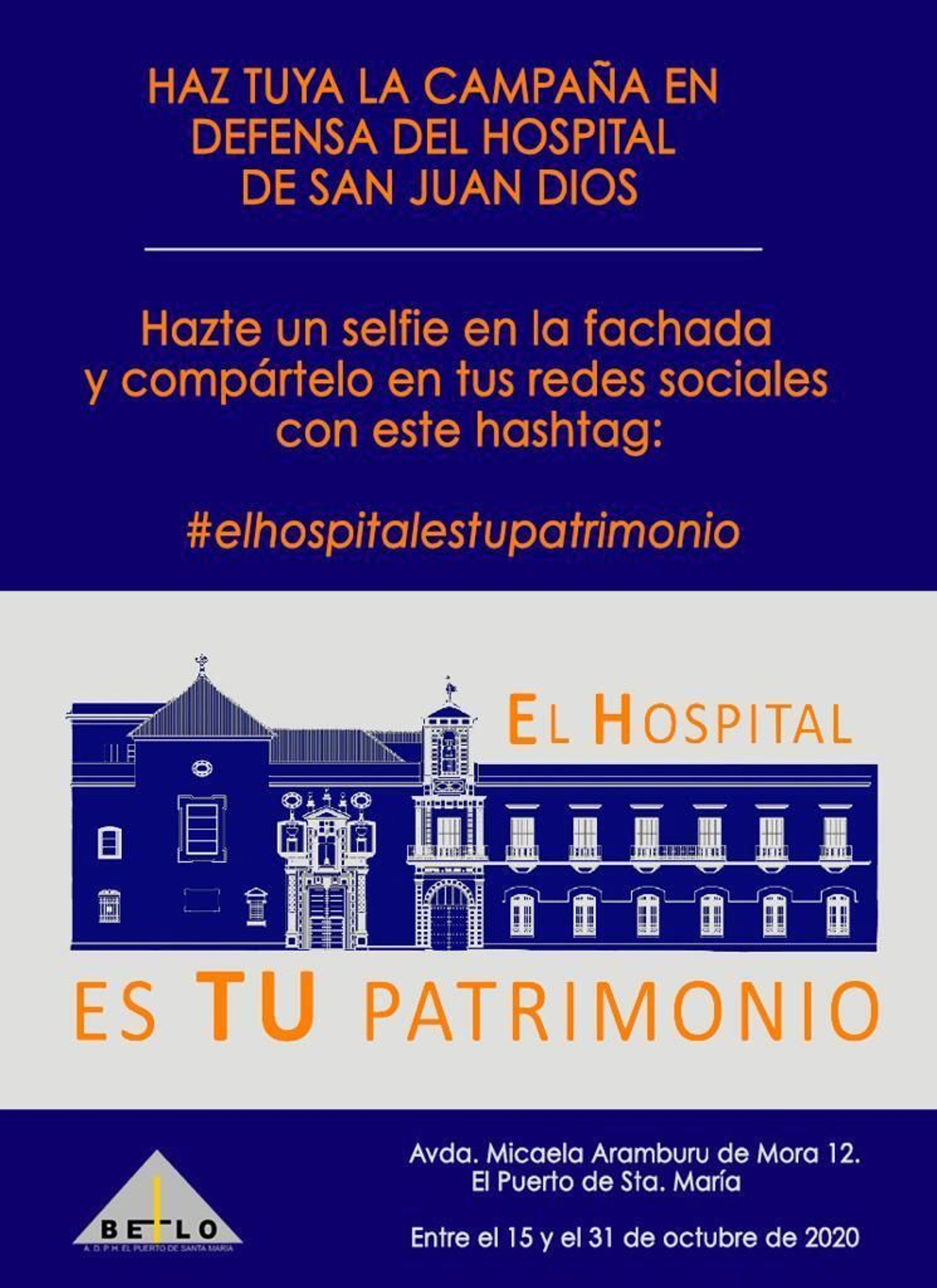 El cartel con el logo diseñado por la asociación Betilo dentro de la campaña para recuperar el edificio.