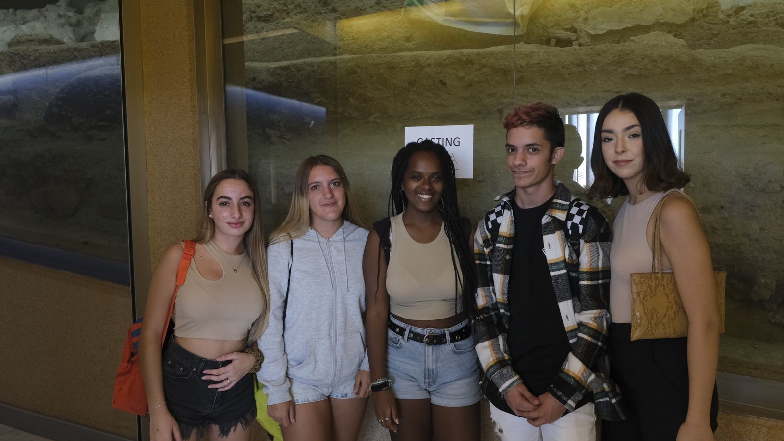 Irene, Saray, Bamlake, Alejandro y Lucía en su primer casting.