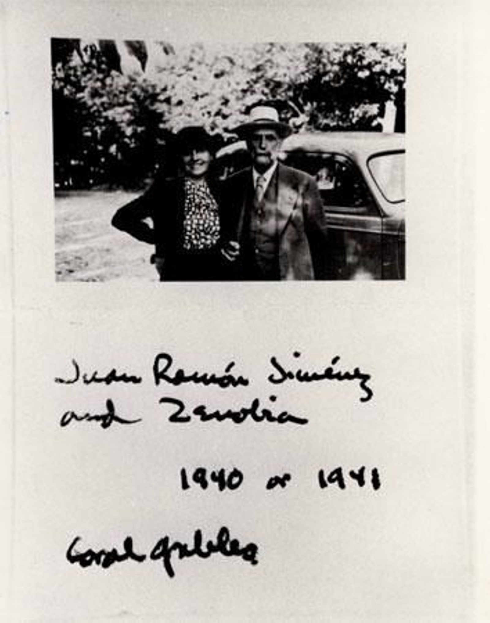 Juan Ramón Jiménez junto a su esposa, Zenobia Camprubí, en Coral Gables, sobre 1940