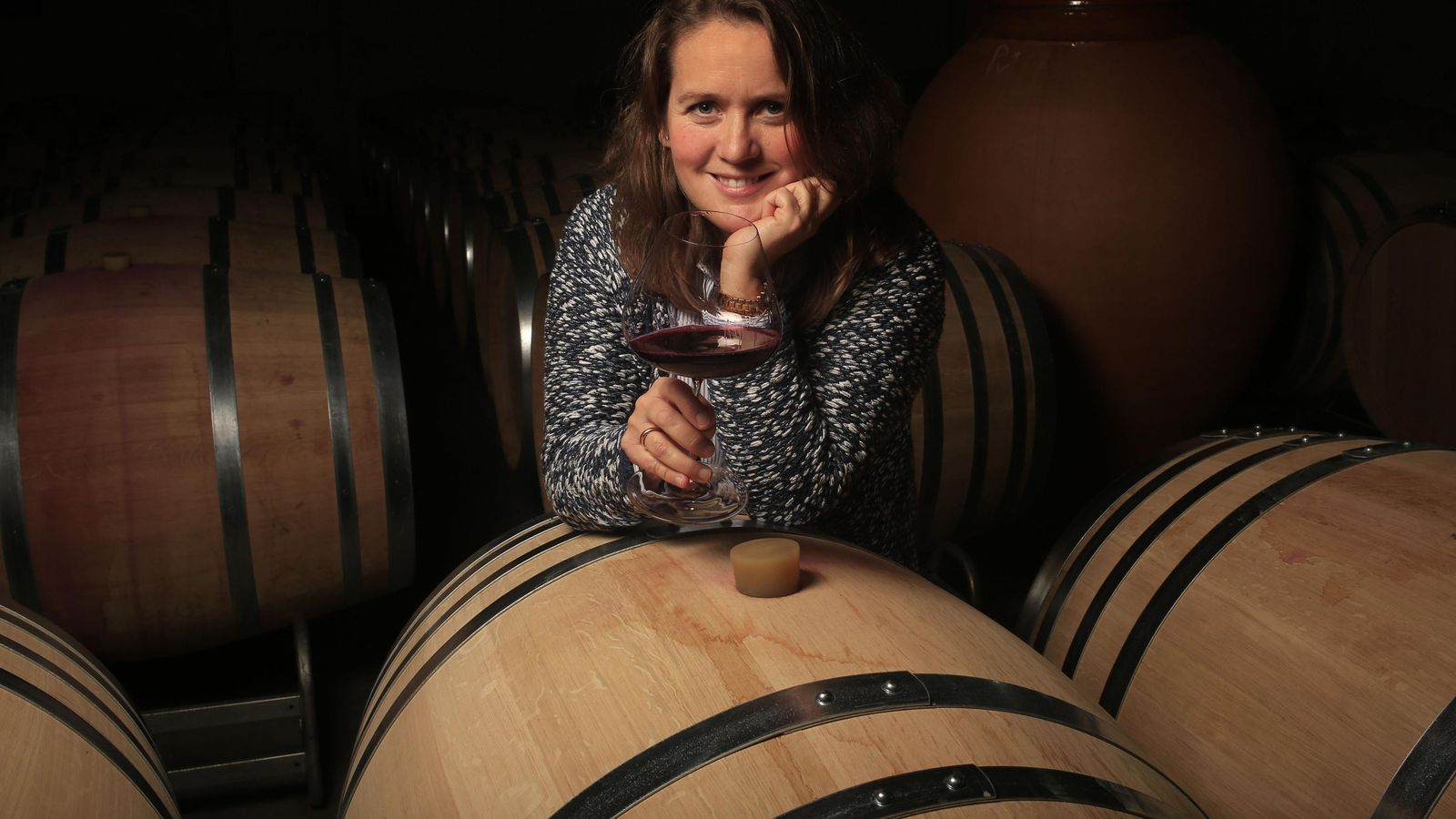 Bibi García, en la bodega.