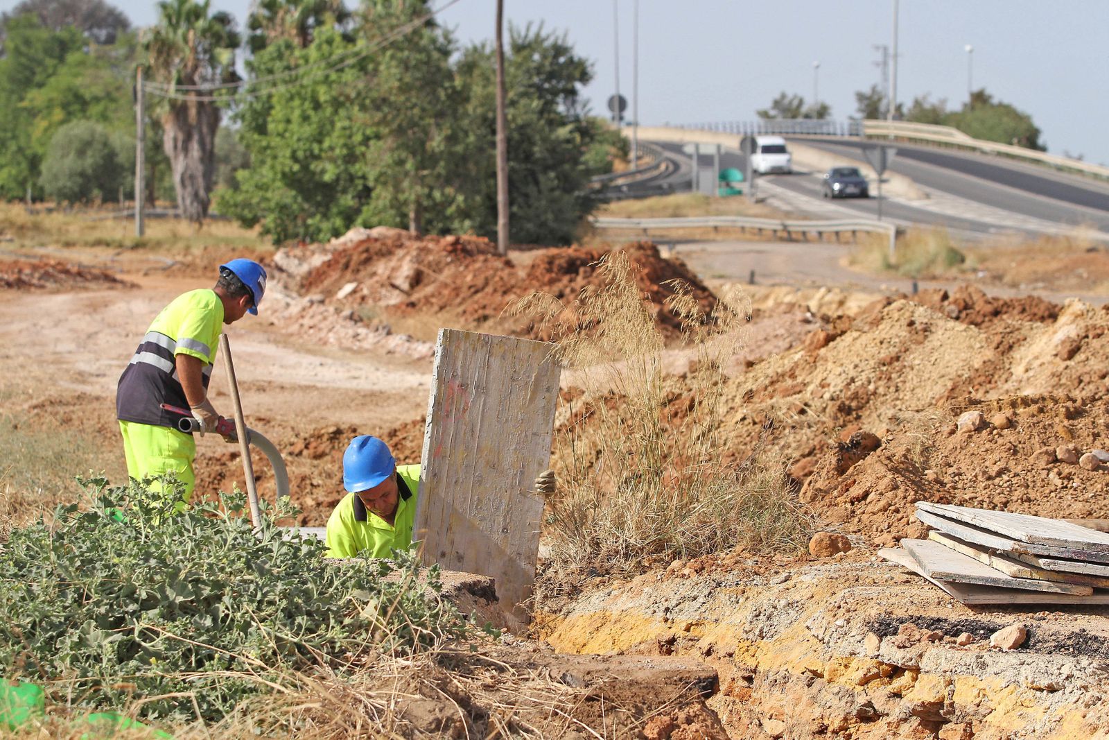 Obras del desdoble de la carretera N-IV.