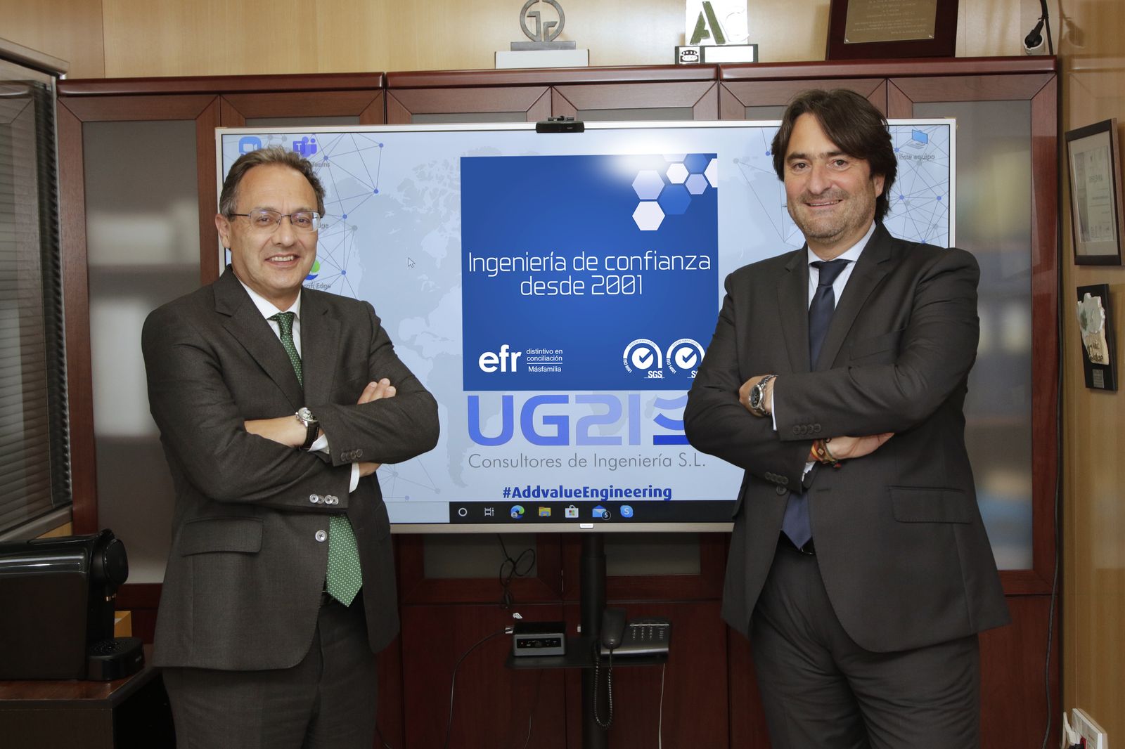 Ozgur Unay Unay, presidente de UG21, y Manuel González Moles, CEO de la ingenería sevillana.