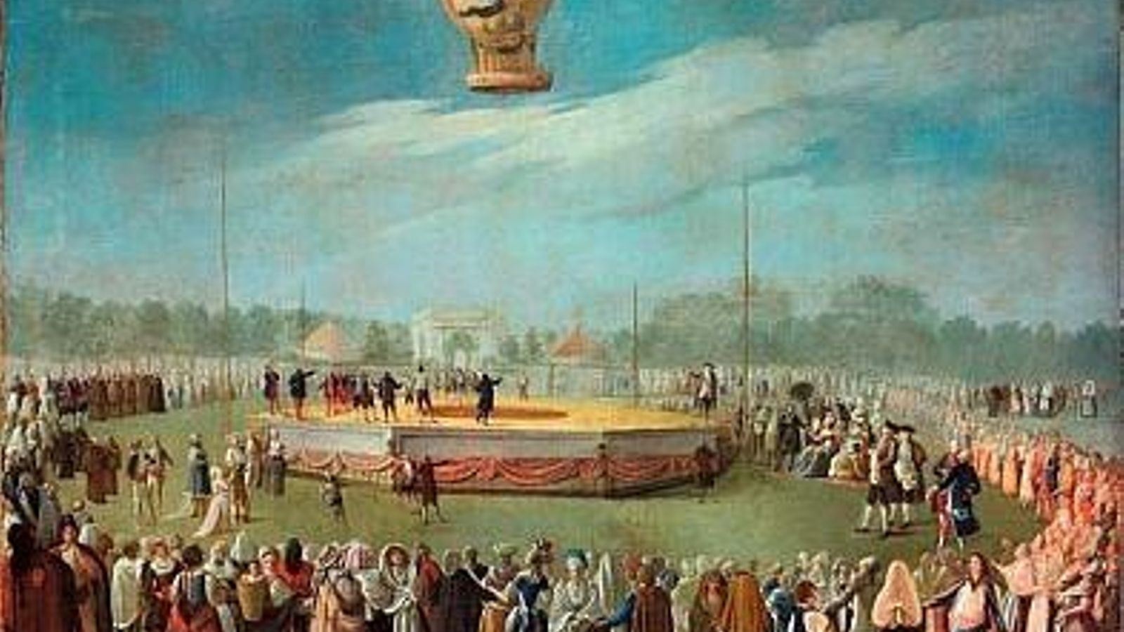 Primera ascensión de un globo en 1783.