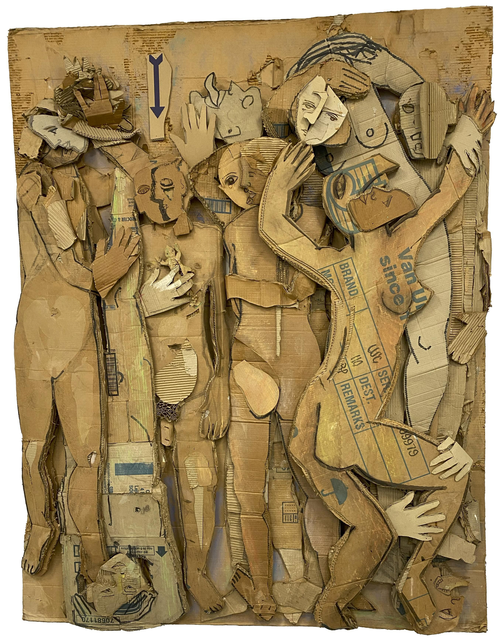 ‘Dile que sí’ es una de las obras de gran formato que José Hinojo expone en el Espacio Cultural que lleva su nombre en su Prado del Rey natal.