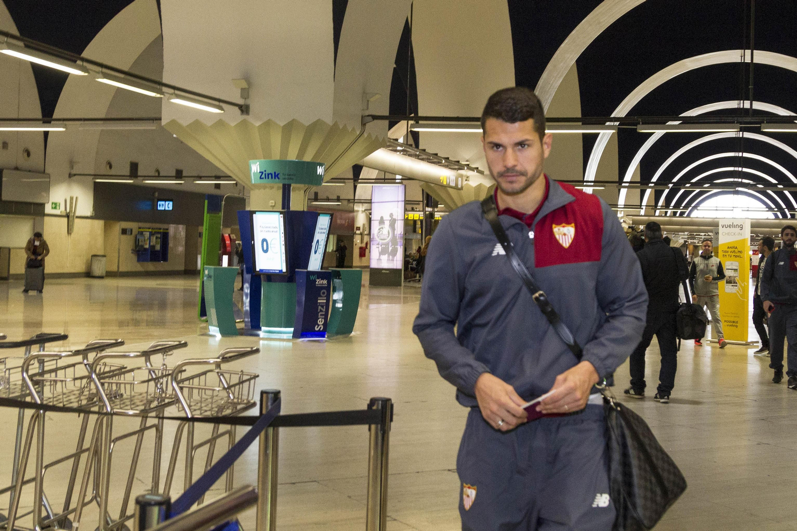 Vitolo, en el aeropuerto de San Pablo.