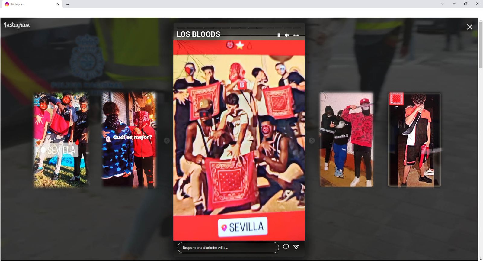 Publicaciones de los Bloods en Instagram.