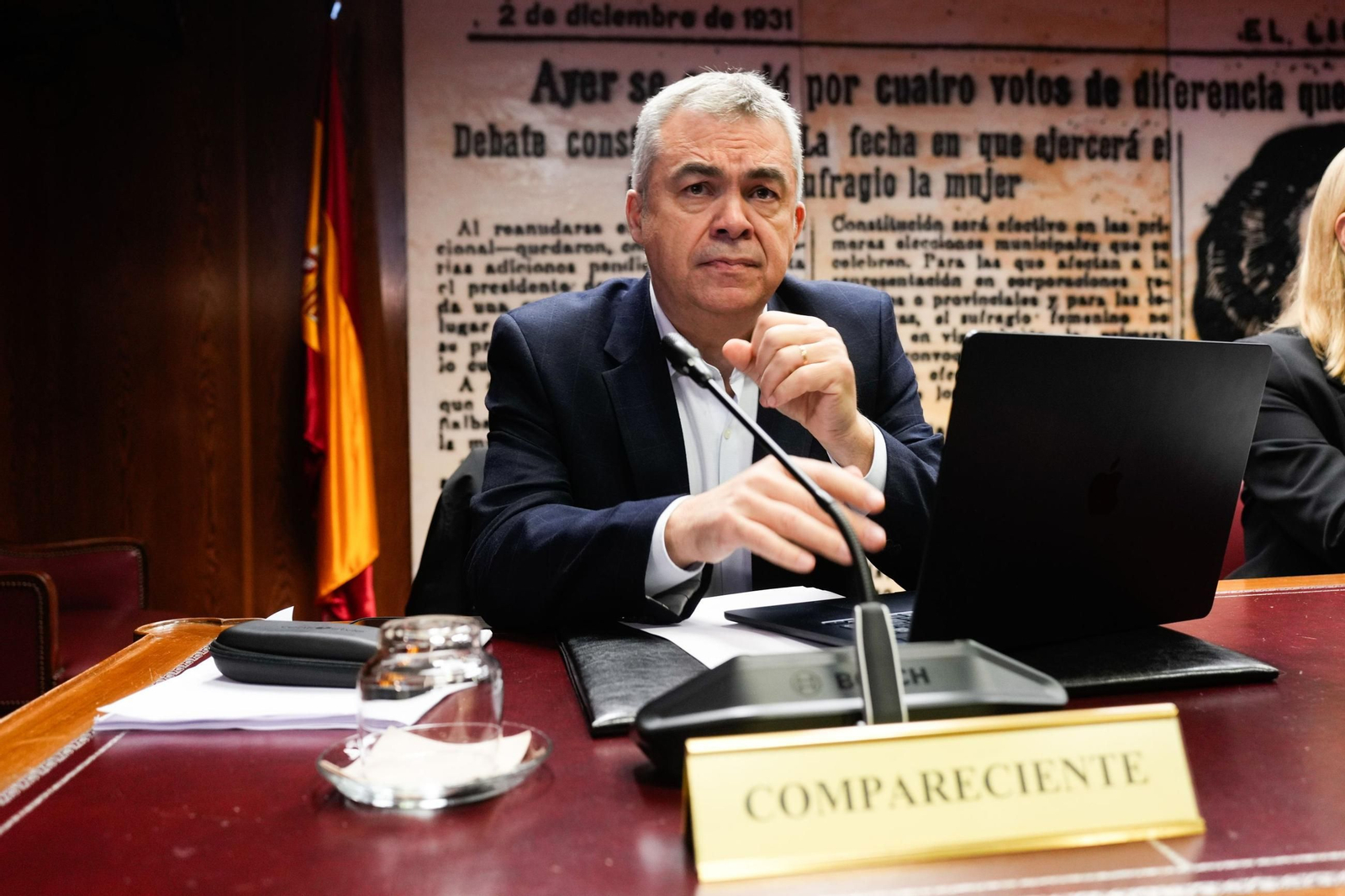 Santos Cerdán en la comisión de investigación sobre el caso Koldo en el Senado.