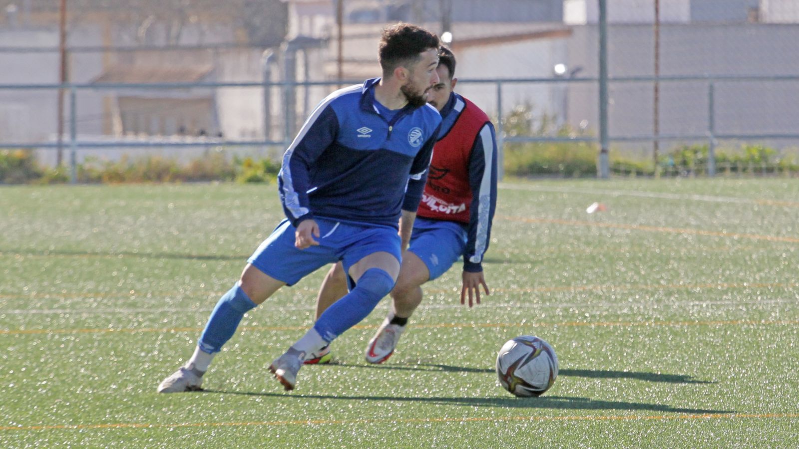 Iriondo, en el entrenamiento de este jueves en Picadueñas.