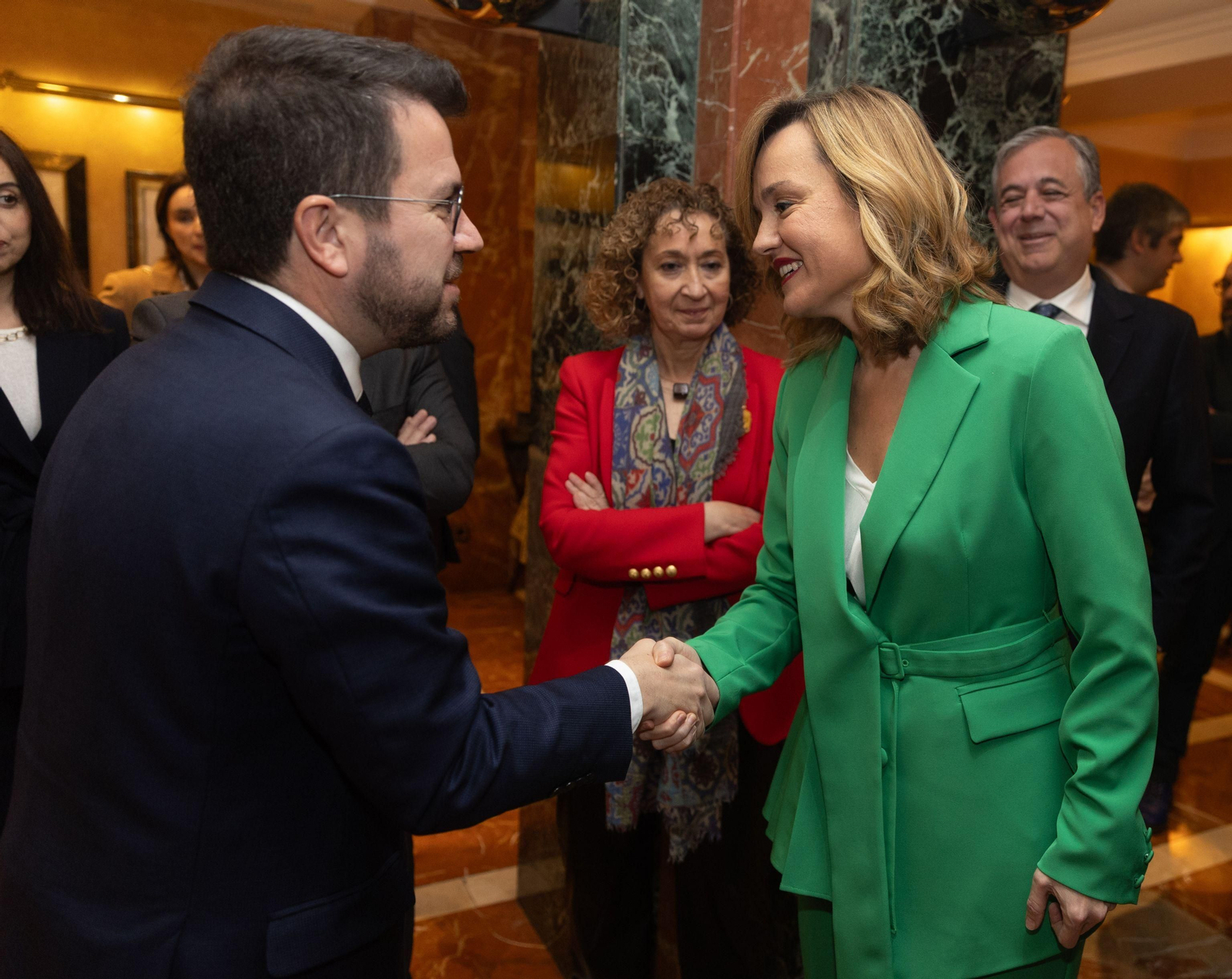 Pere Aragonès y Pilar Alegría. Pere Aragonès y Pilar Alegría.