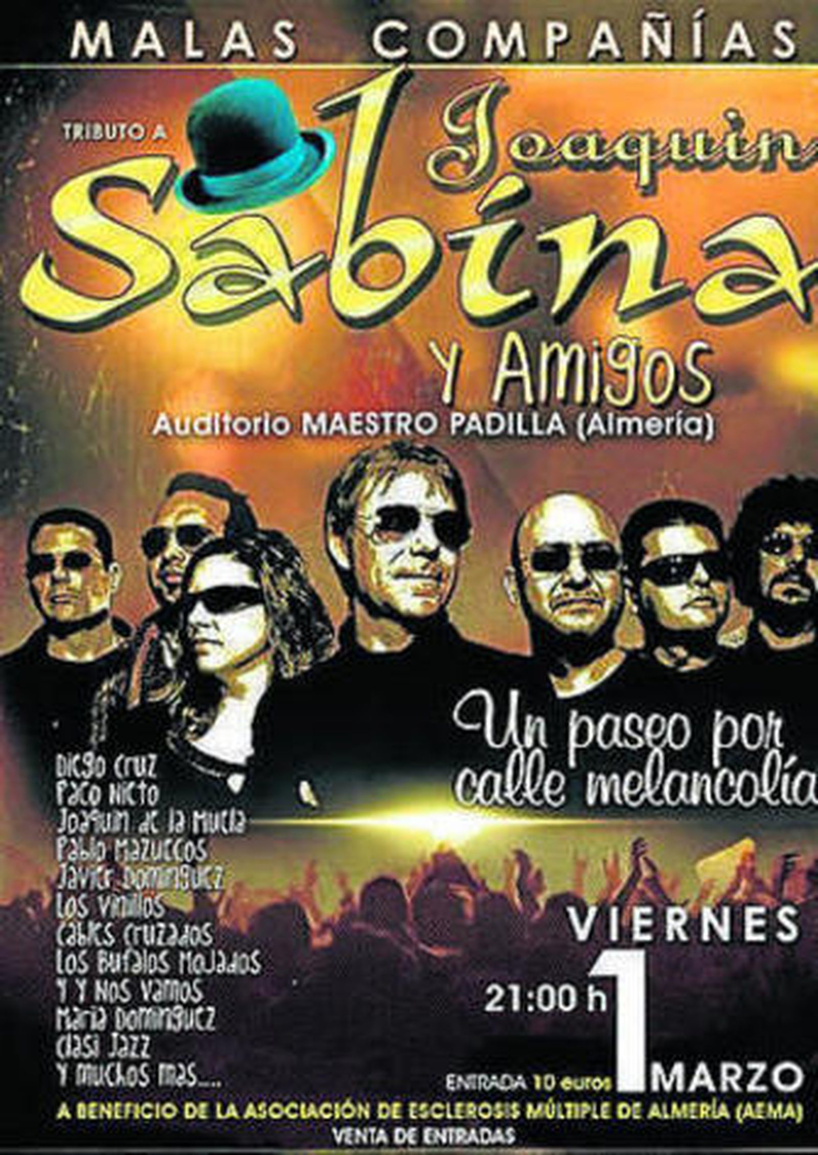 Cartel del concierto benéfico.