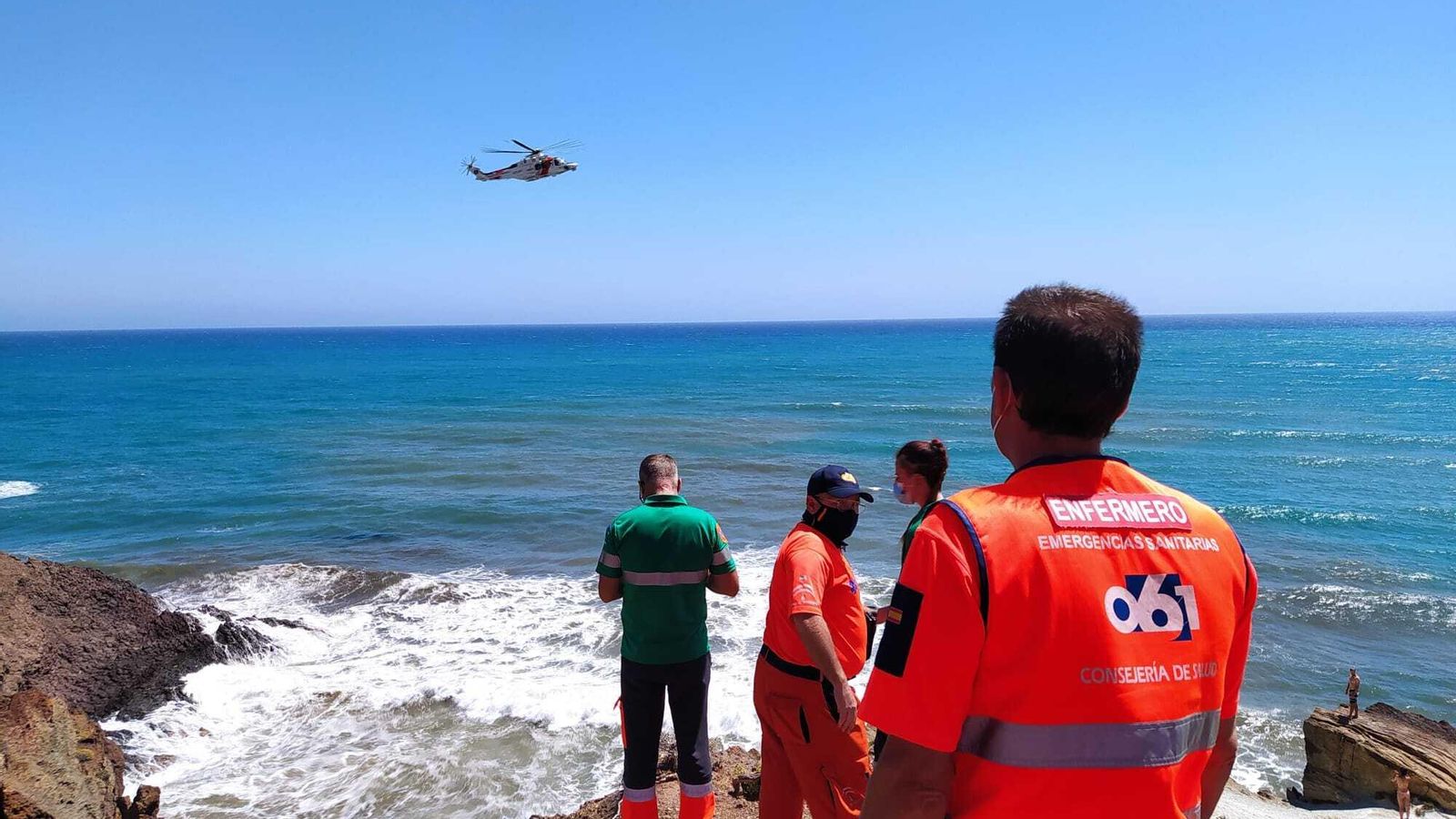 El fuerte oleaje impidió el acceso a la zona de medios marítimos y desde la costa