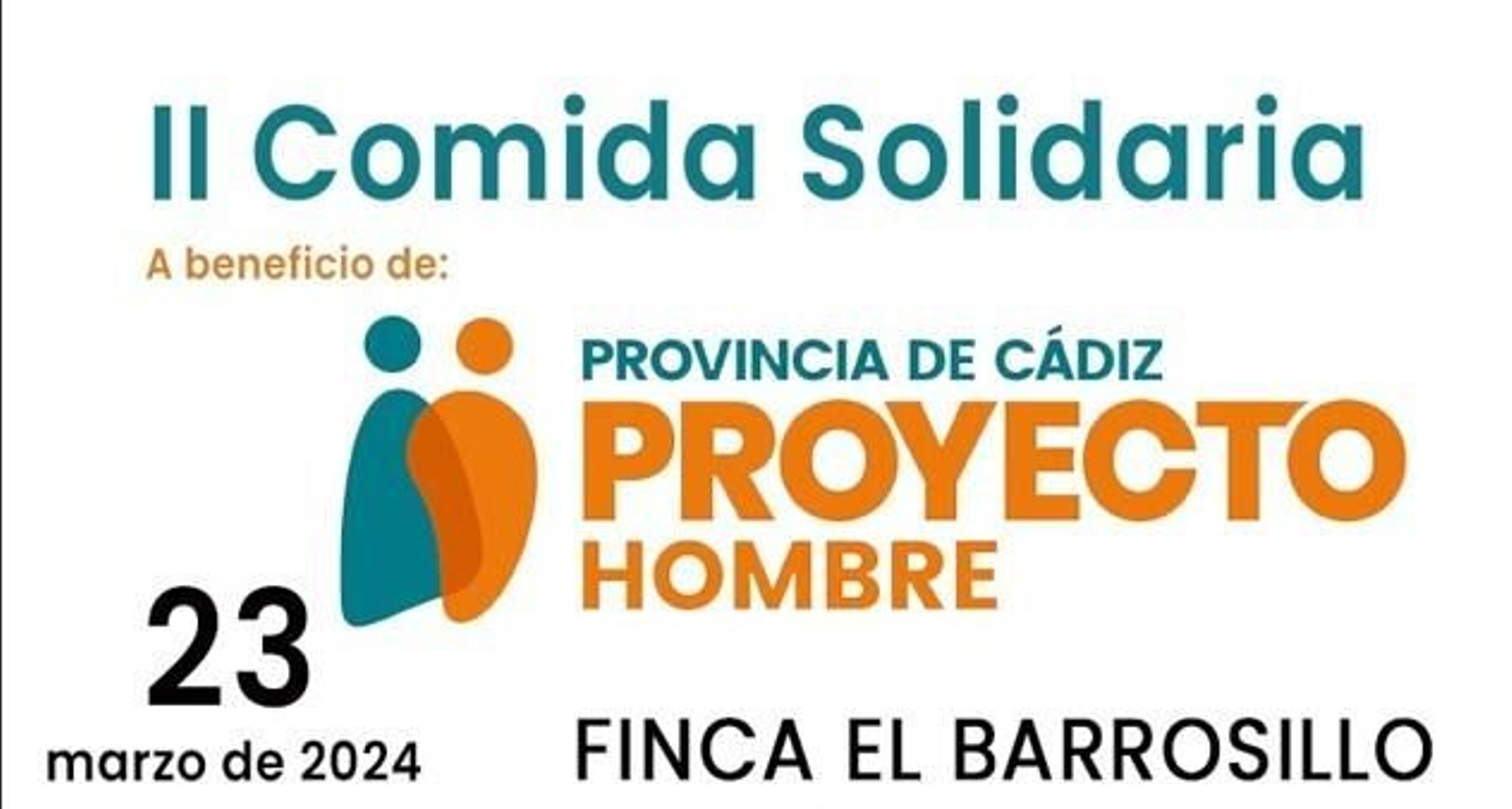 Cartel de la II comida solidaria a beneficio de Proyecto Hombre.