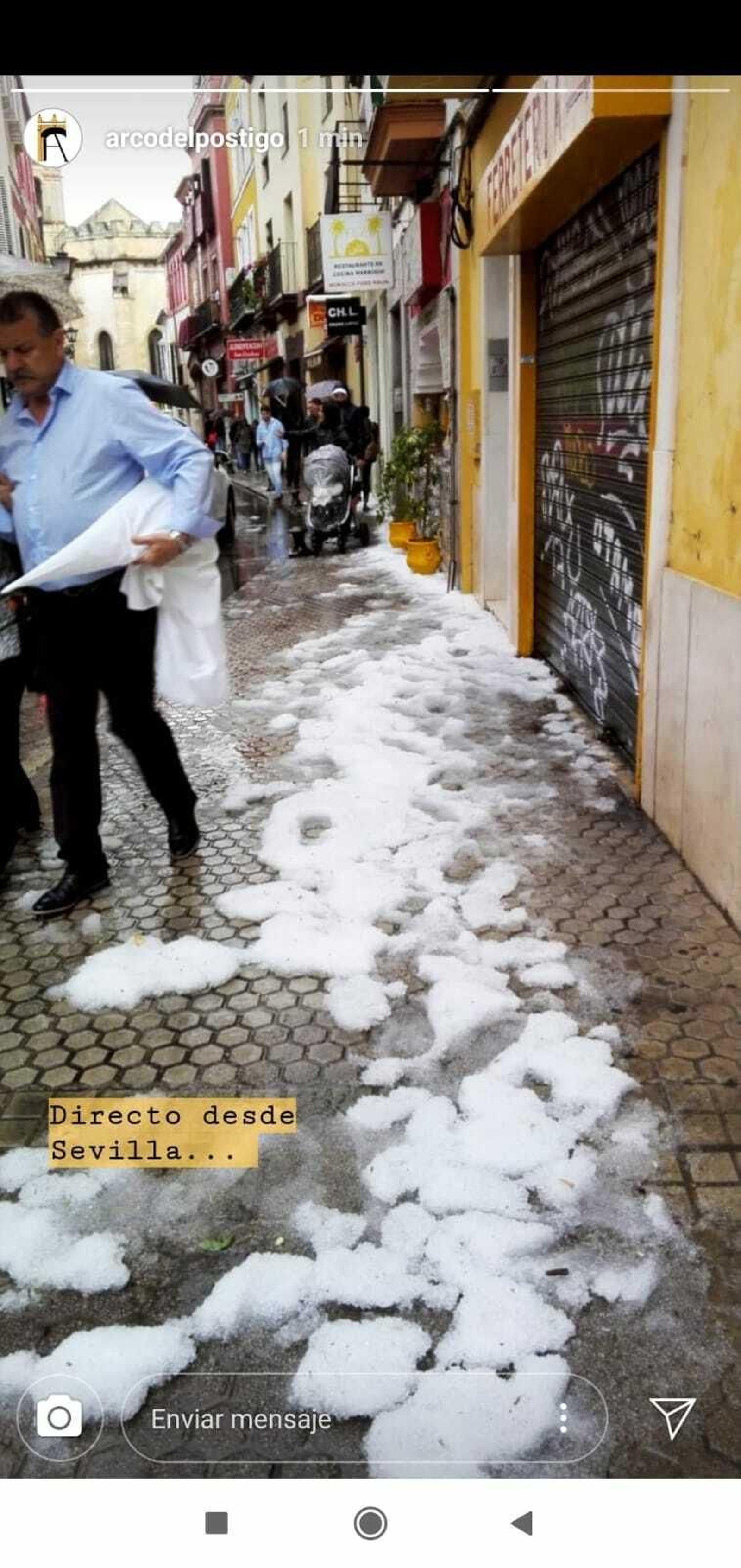 Intensa granizada en el Jueves Santo en Sevilla (fotos)