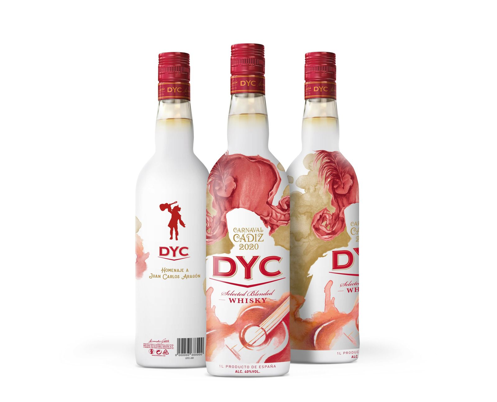 La botella de Whisky DYC en homenaje a Juan Carlos Aragón.