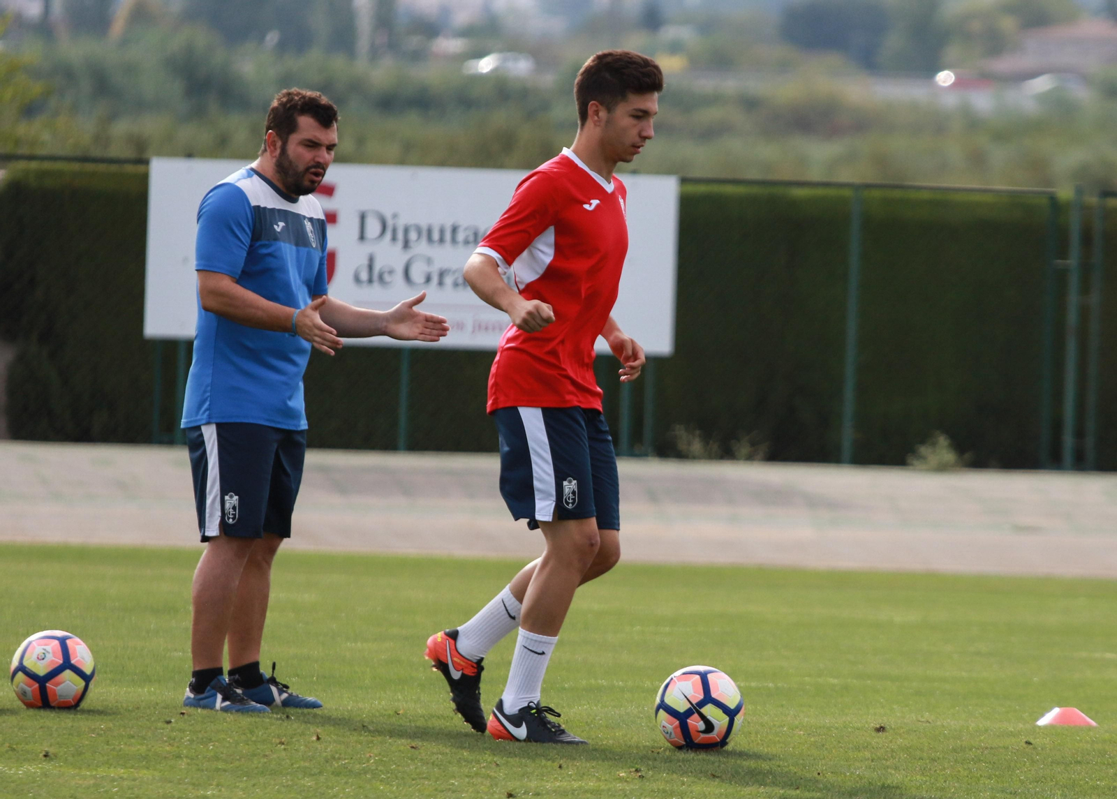 David Tenorio y Roberto Cuerva chocan las manos con Rui Silva y Joselu Moreno.