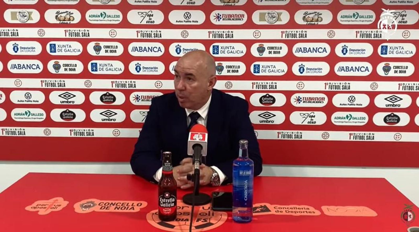 Dani Rodríguez, en la rueda de prensa postpartido.