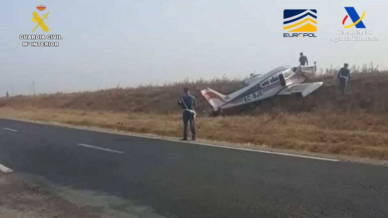 Avioneta estrellada donde transportaban la droga.