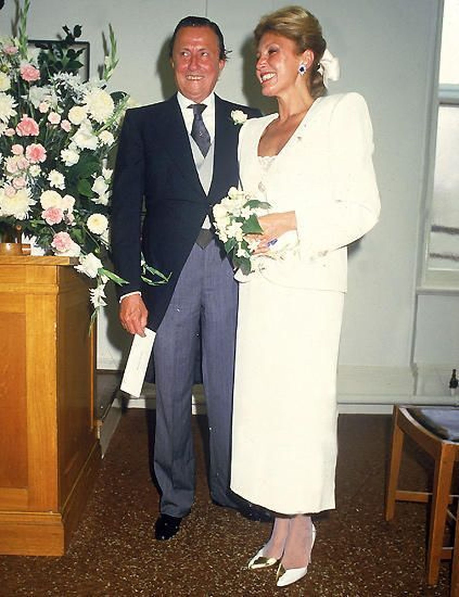 Boda del barón y Carmen Cervera en 1986.