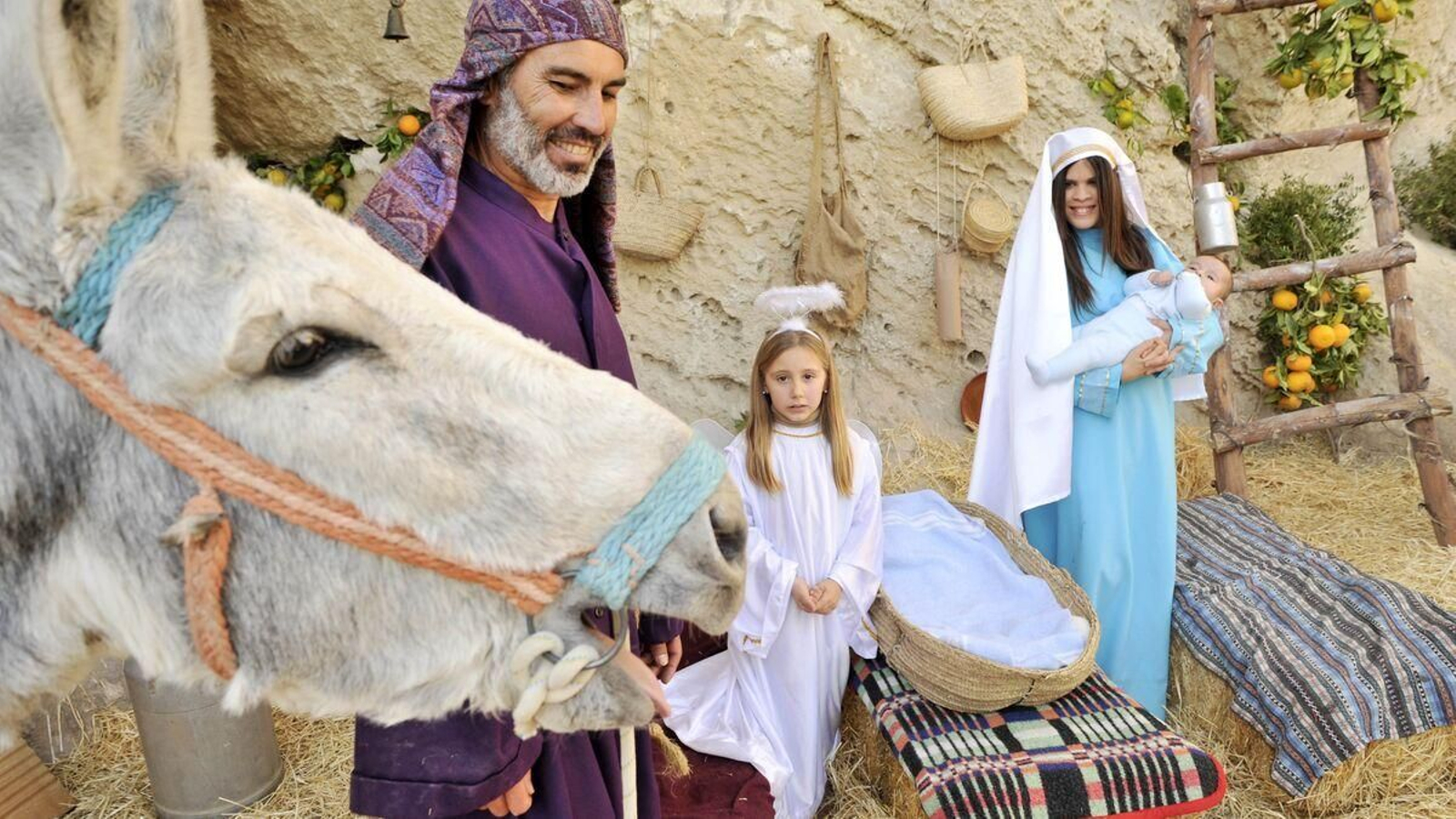 Una de las escenas del Belén Viviente de Espera antes de la pandemia