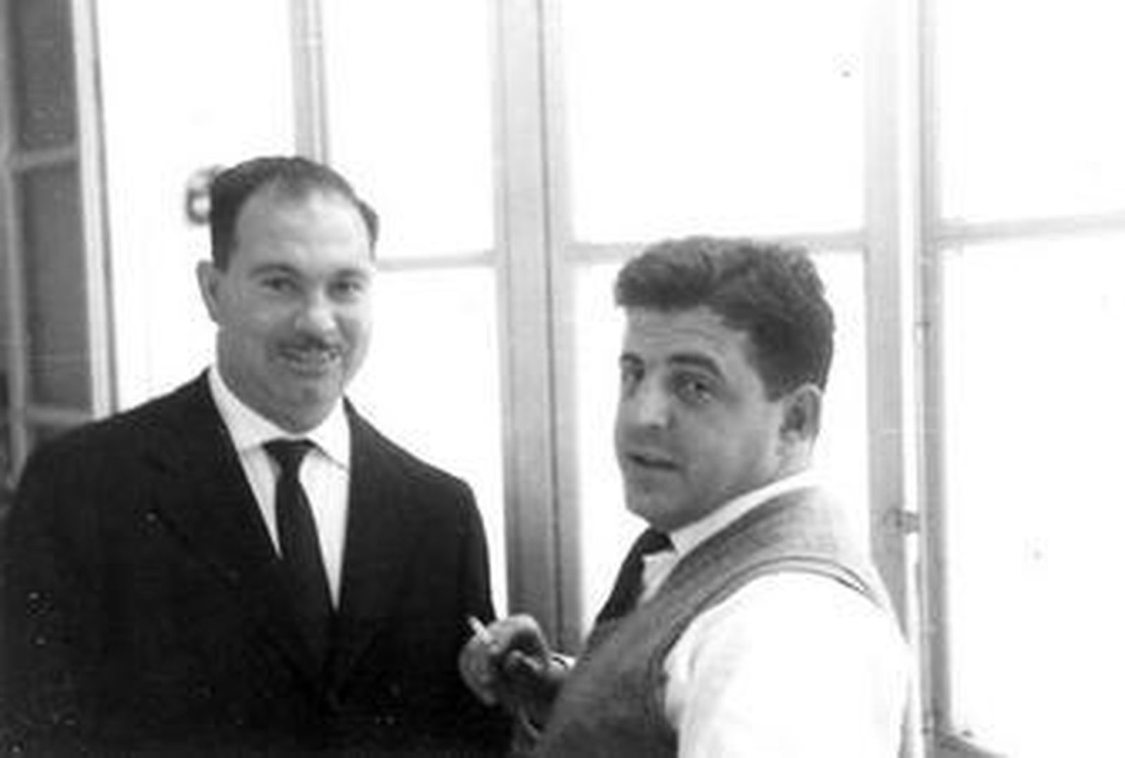 Márquez Veiga (derecha) con Camilo Liz. Eran amigos, pero lo destituyó como entrenador al poco de ser presidente.