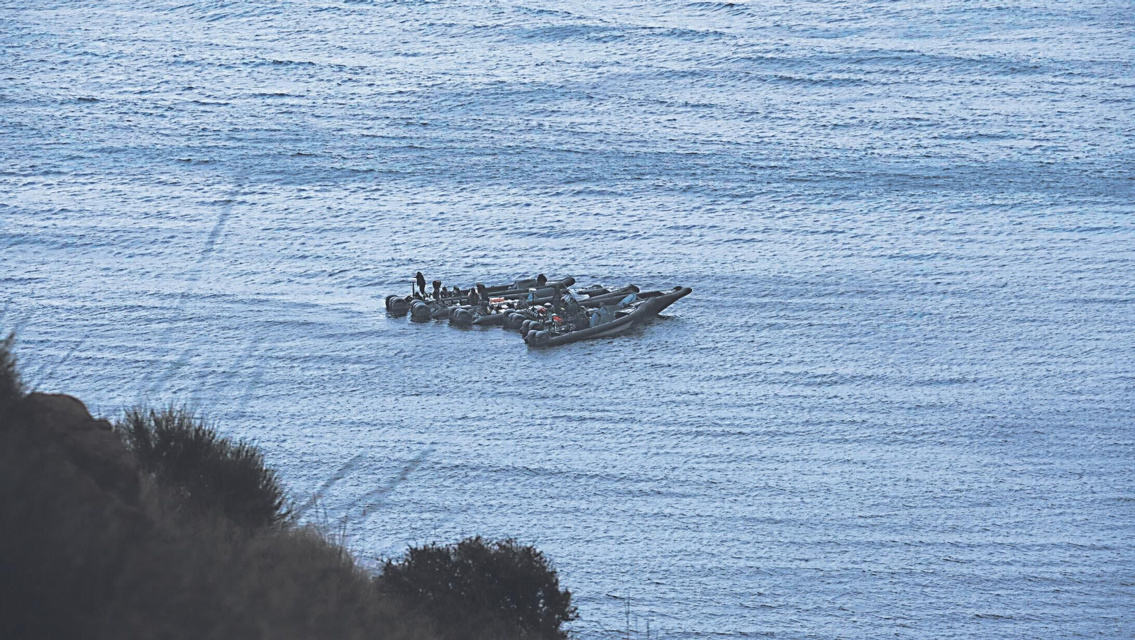 Narcolanchas varadas en el Parque Natural de Cabo de Gata-Níjar.
