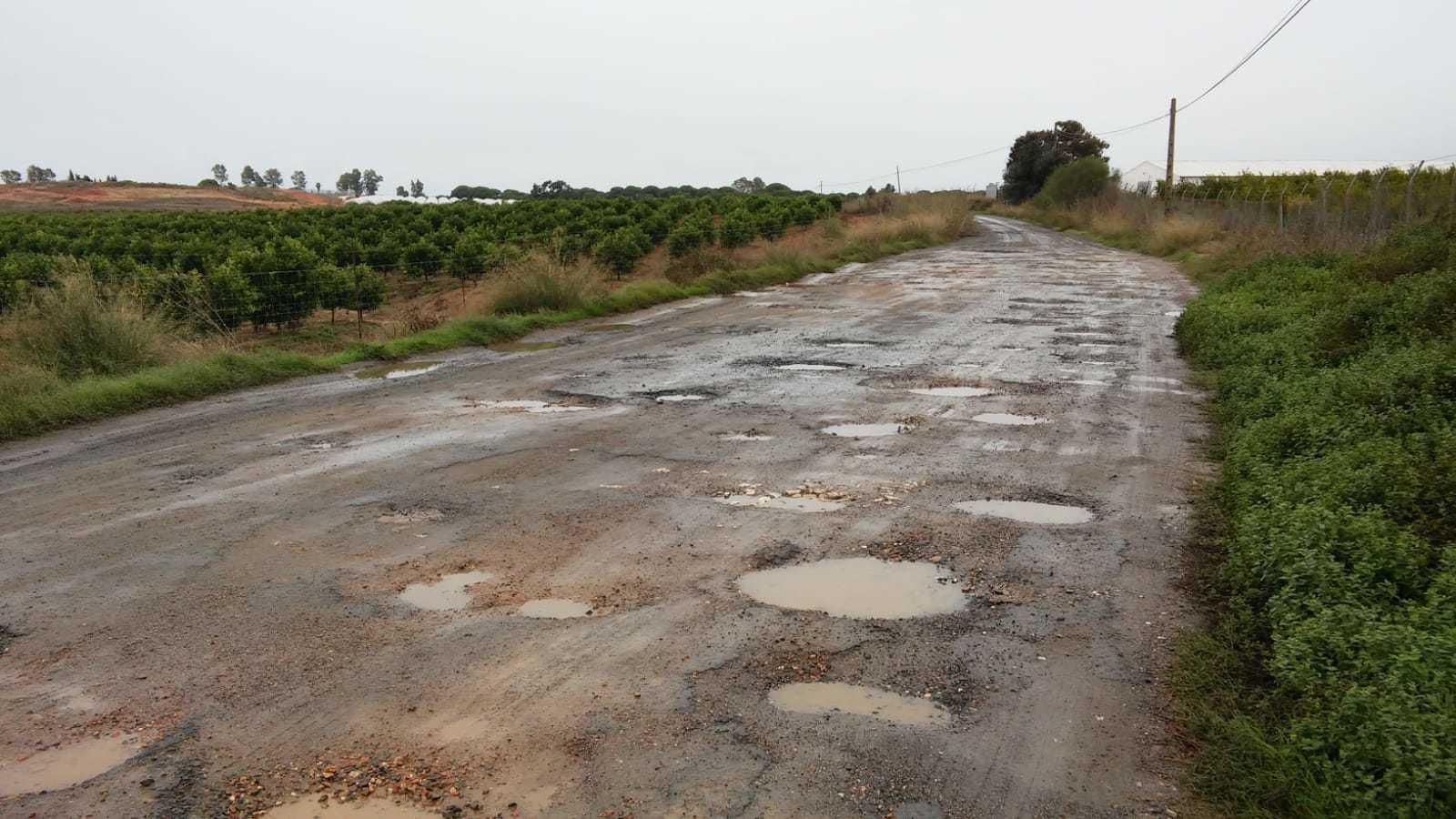 Aspecto del mal estado del camino, casi intransitable.