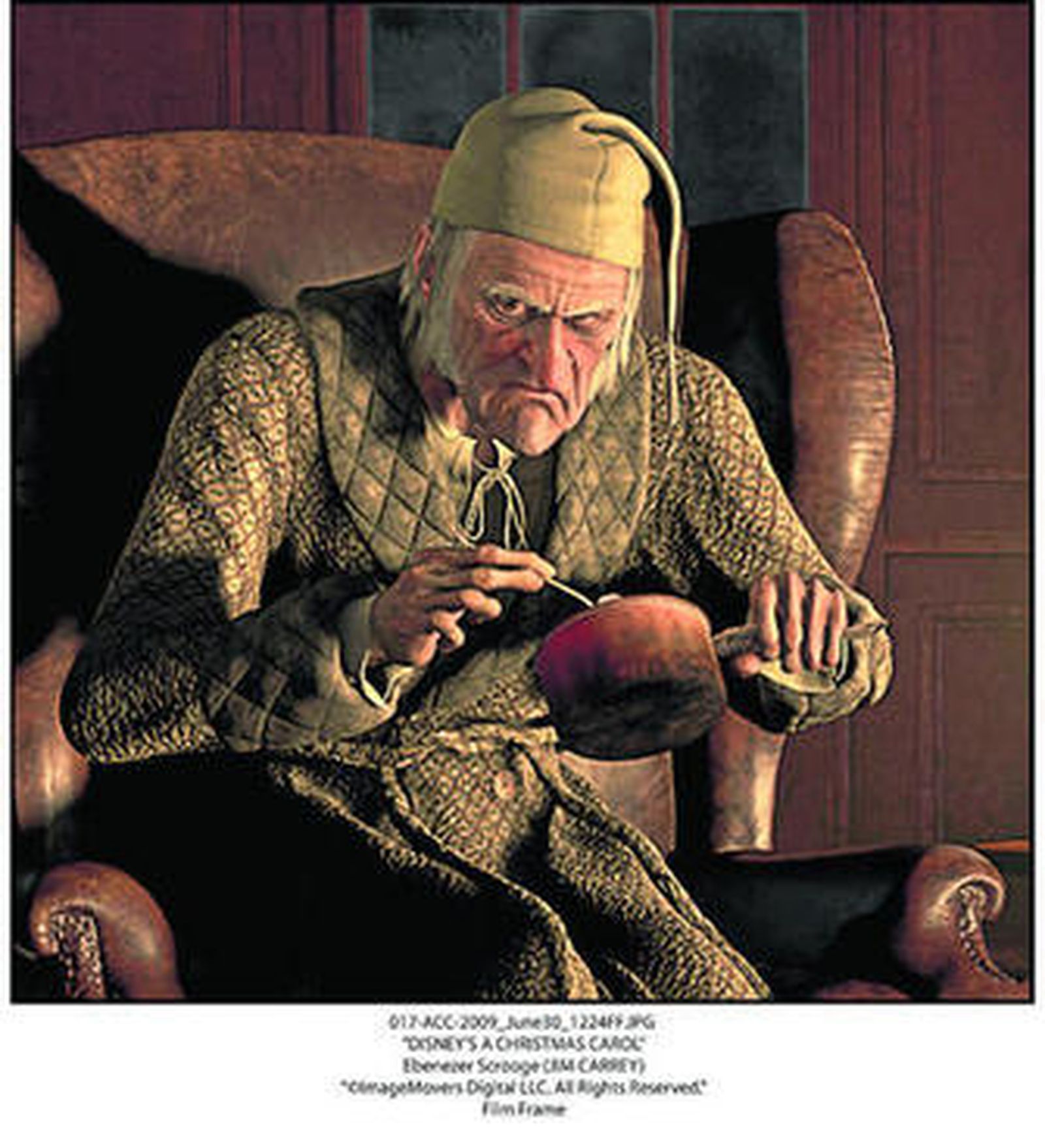 Jim Carrey, tras el proceso de 'motion capture', en el filme de Zemeckis.