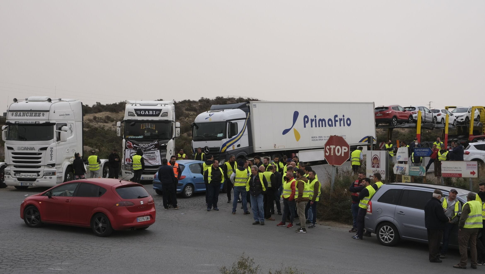 Huelga de transportistas el pasado mes de marzo