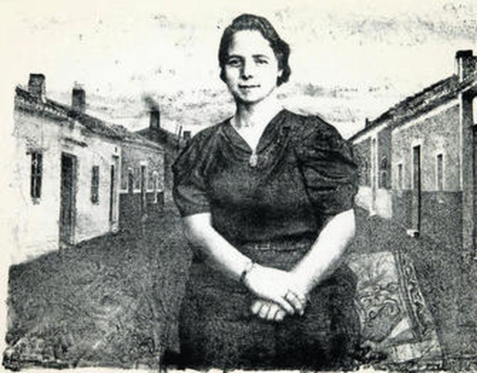 Litografía sobre piedra, 'Mujer en Tomelloso', obra realizada por Antonio López en 1961.