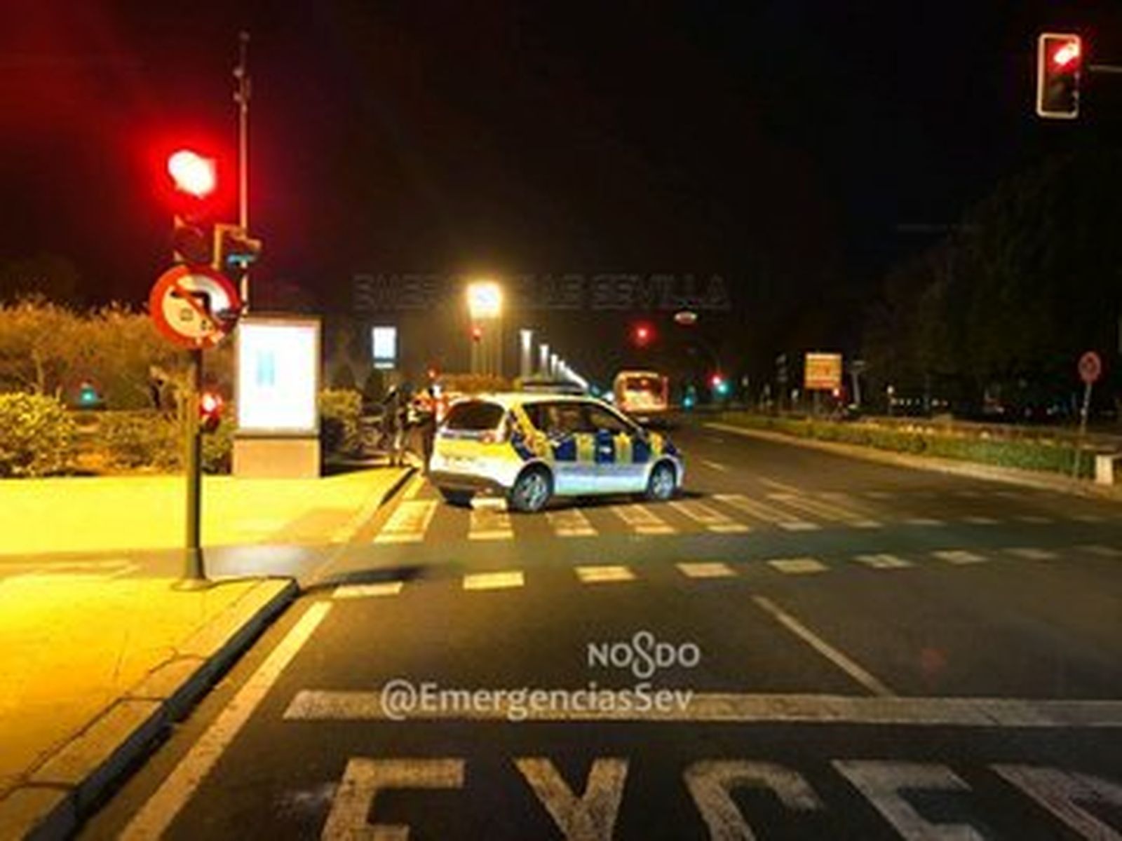 La Policía Local en la zona donde tuvo lugar el atropello.