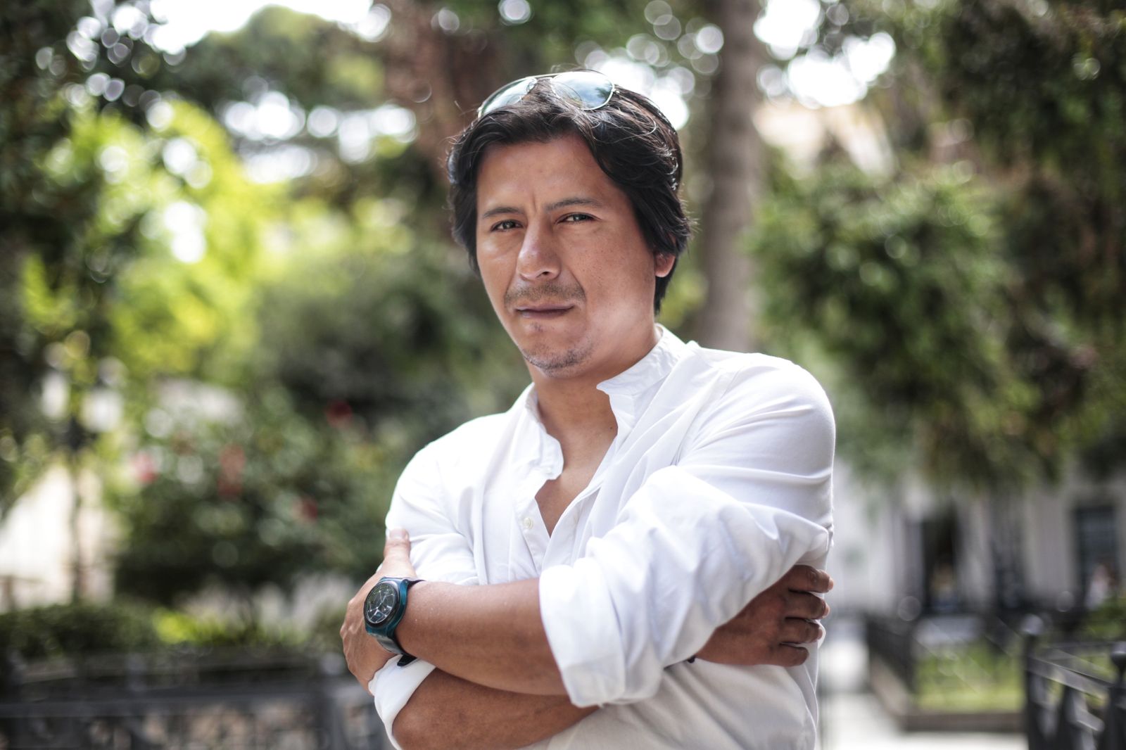 Martín Flores en la plaza de Mina de Cádiz.