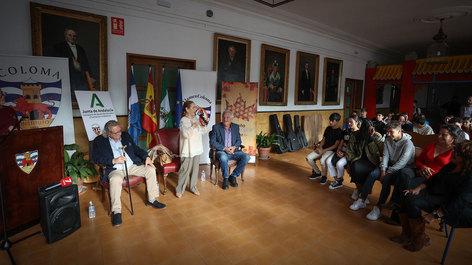 El Gómez, El Carbonero y Angelita Gómez en el taller generacional Flamen Coloma