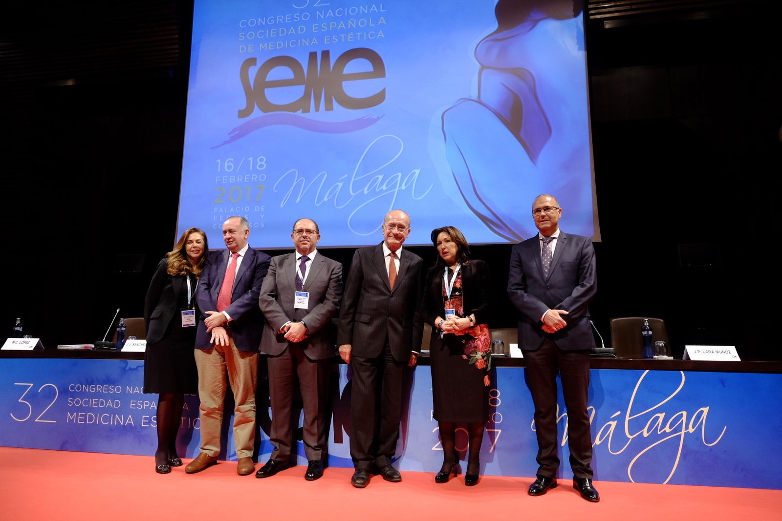Autoridadades momentos antes de la inauguración de 32º congreso de la Sociedad Española de Medicina Estética.