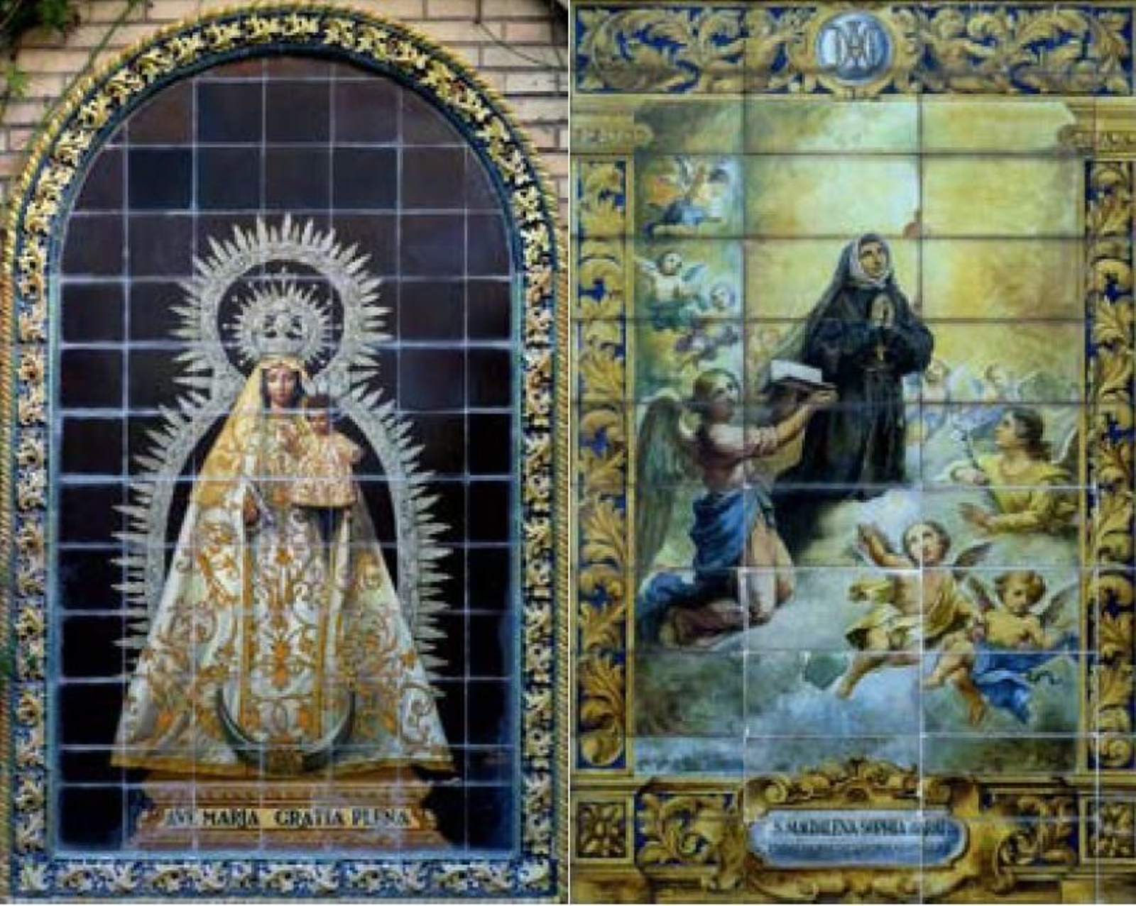 Los dos retablos cerámicos.