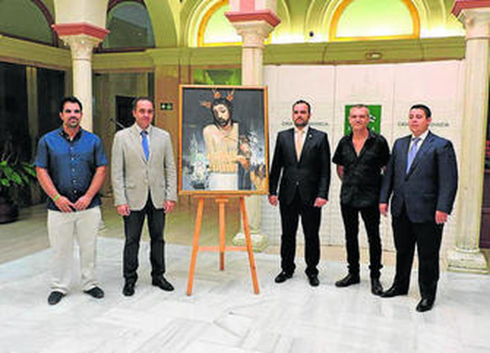 Presentación, en la Casa de la Provincia, del cartel pintado por Benjamín Castillo.