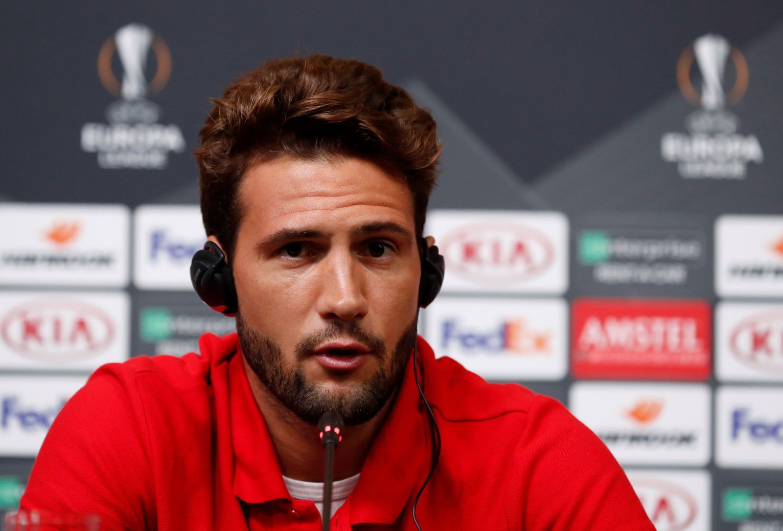 Franco Vázquez, durante su comparecencia en el Krasnodar Stadium.