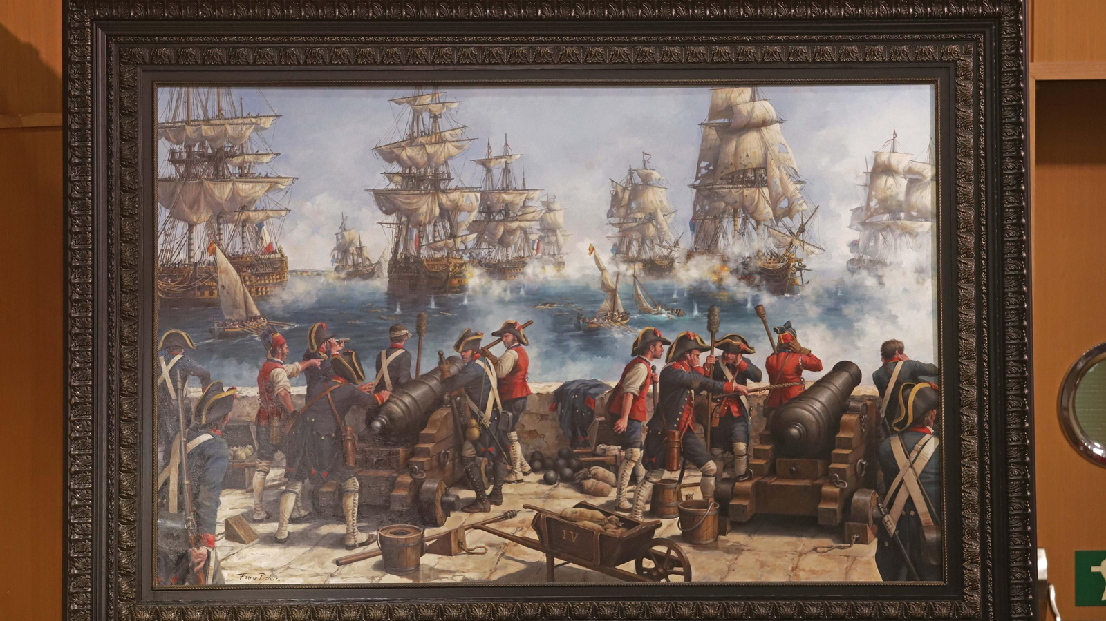 Fotos de la presentación del cuadro 'La Batalla de Algeciras' de Augusto Ferrer-Dalmau para el Puerto de Algeciras