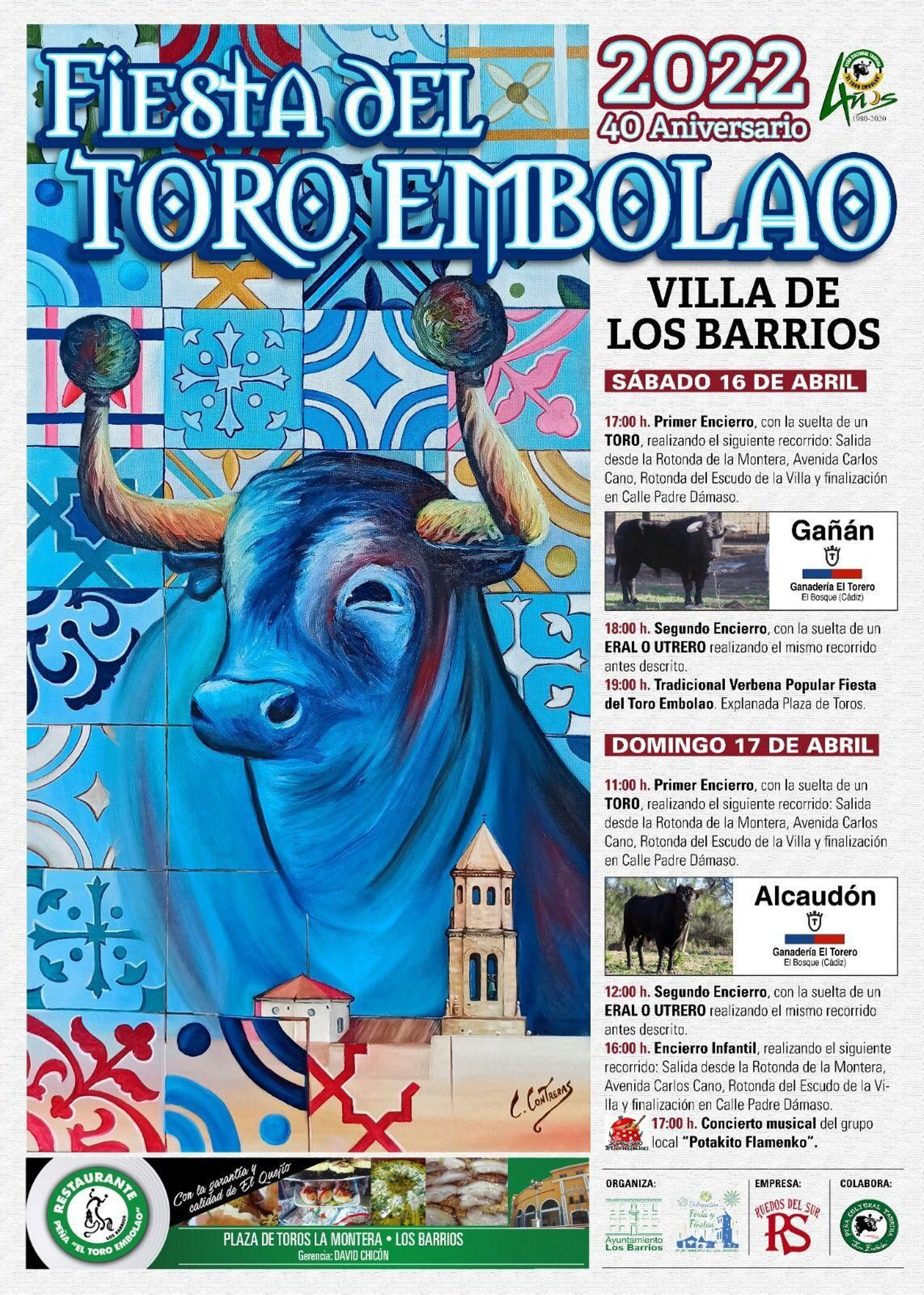 Cartel de la festividad del Toro Embolao 2022.