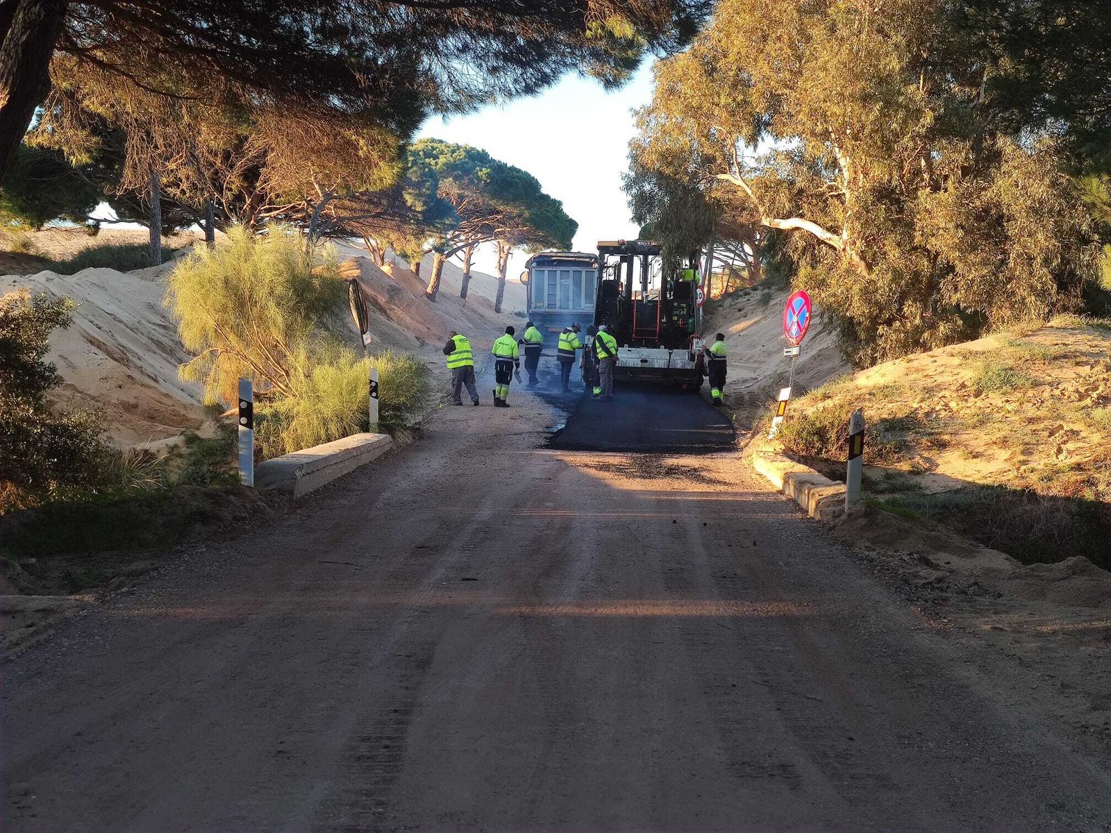 Avance de los trabajos en la carretera de Punta Paloma, en Tarifa