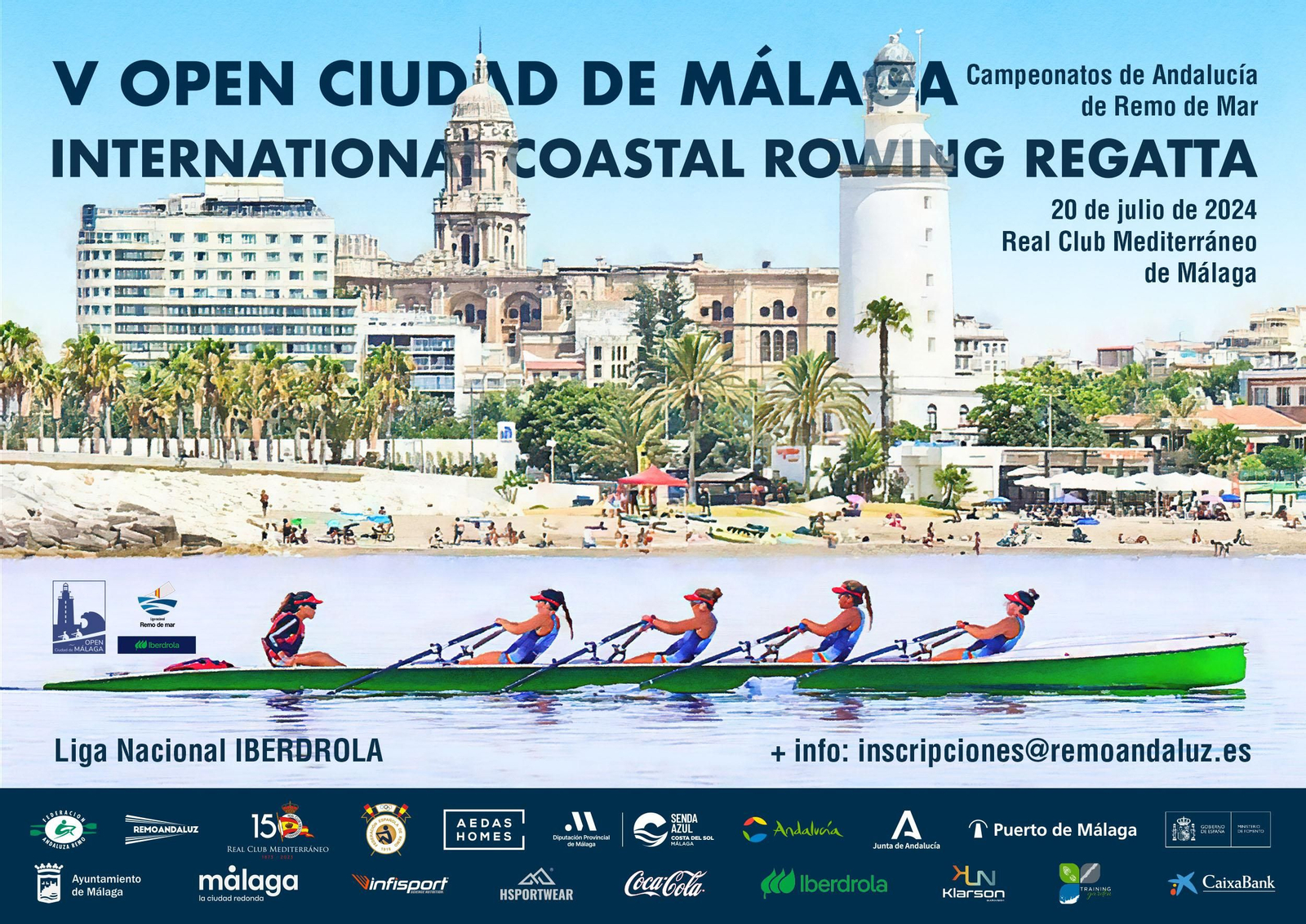 El Open Ciudad de Málaga y Andaluz de remo de mar, para el Real Club Mediterráneo