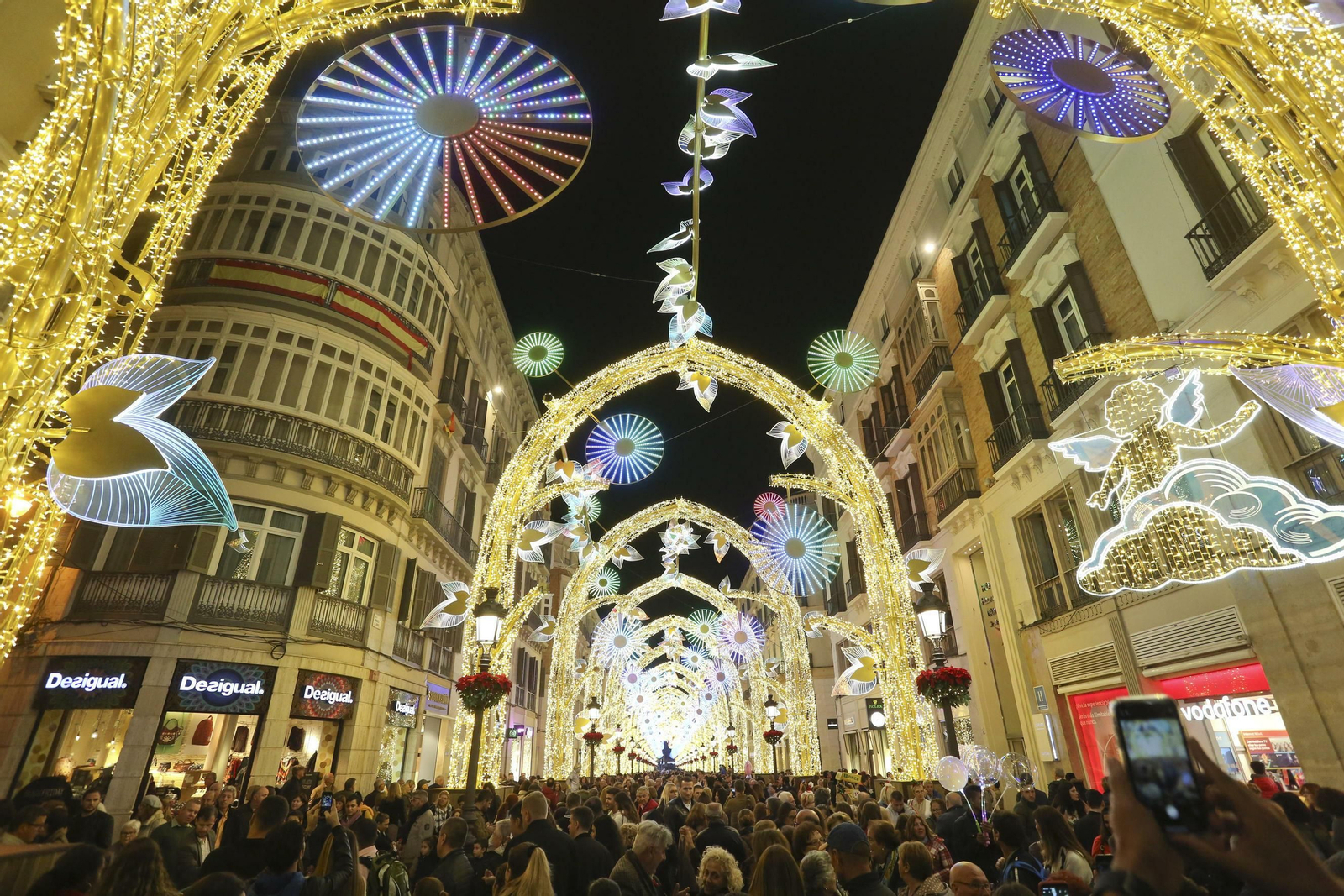 Las fotos de las luces de Navidad en Málaga Las fotos de las luces de Navidad en Málaga